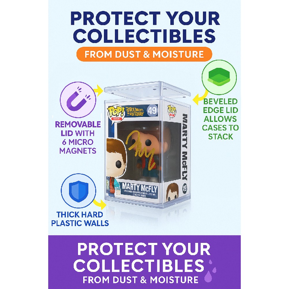 Premium Hard Protector Case for Funko POP® Doll - Stackable Magnetic Lid Display