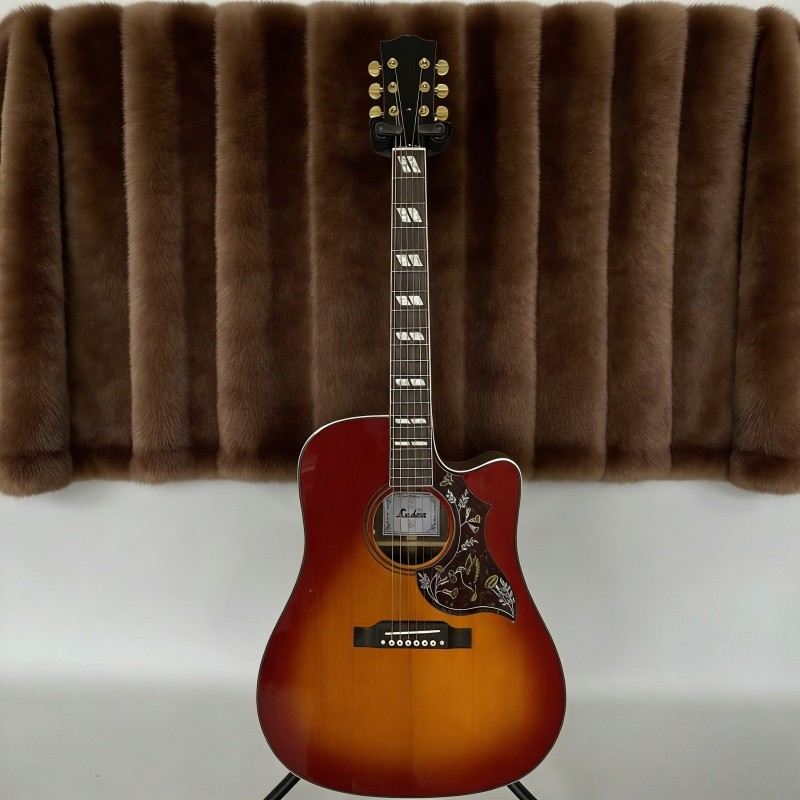 Cutting acoustic electric guitar hummingbird cherry burst built-in pickups