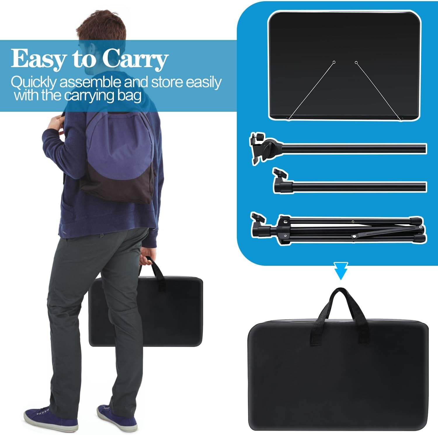 Adjustable Music Stand Portable Folding with Carry Bag 1 Pack