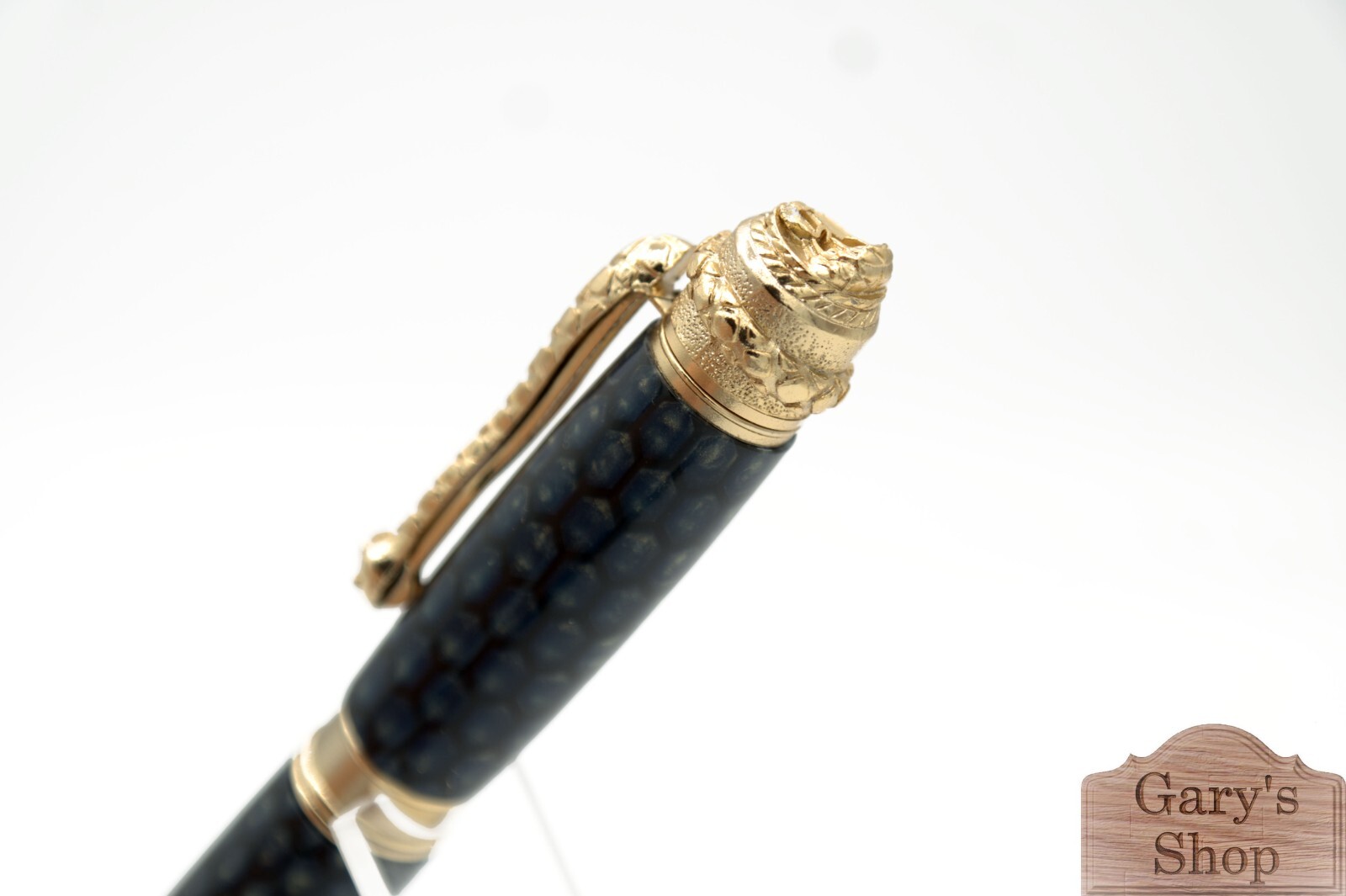 Lucky Snake Ballpoint Pen – 22kt Gold Finish, Green Honeycomb Unique Collectible