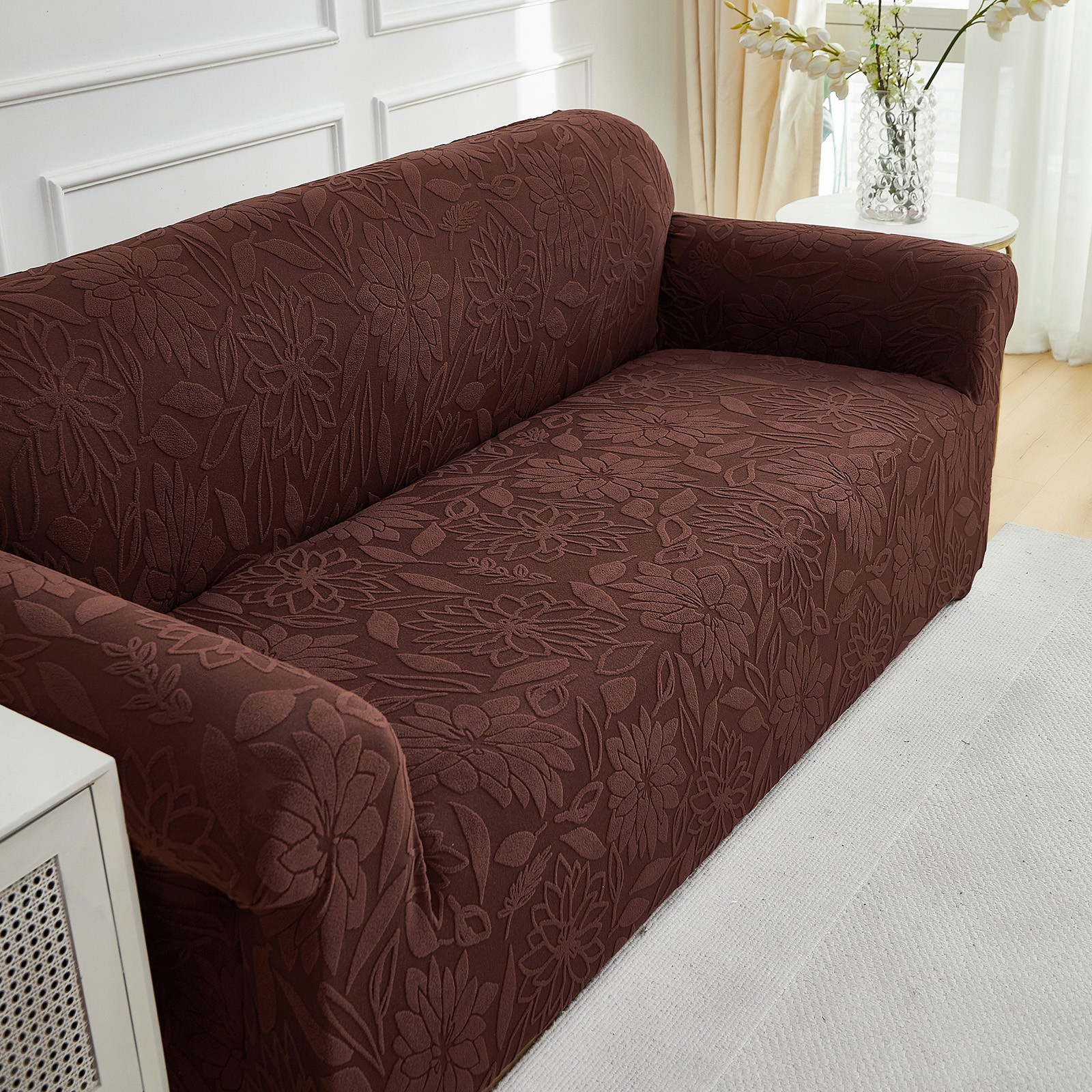 1/2/3/4 Seater Jacquard Sofa Cover Floral Stretch Couch Slipcover Full-Surround