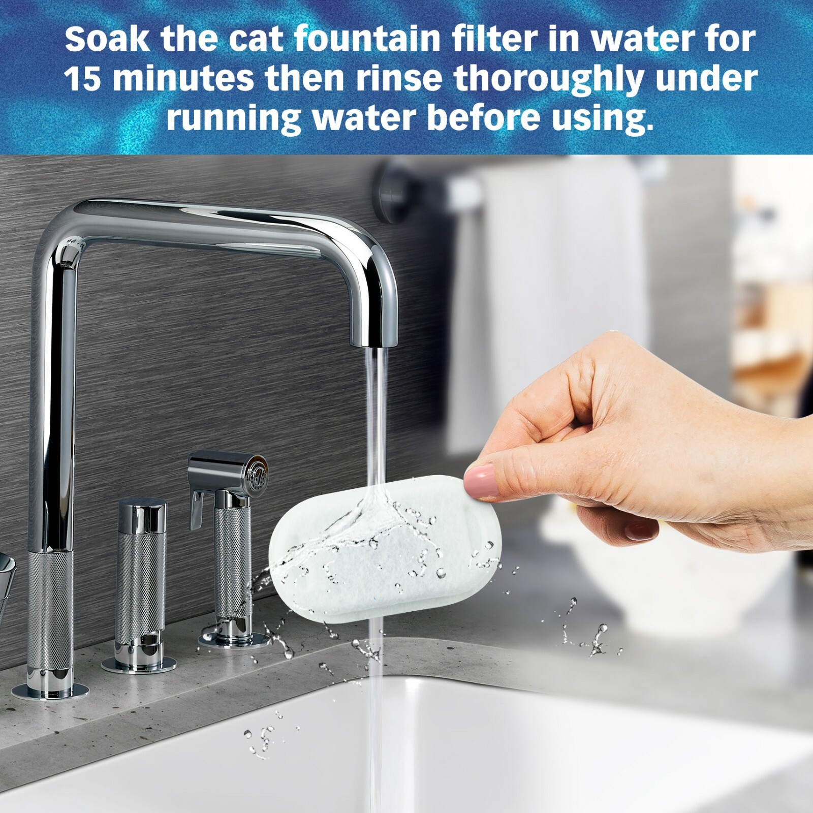 Water Filters & Pre-Filter Sponges For PETLIBRO® Stainless Steel, 12 Pack