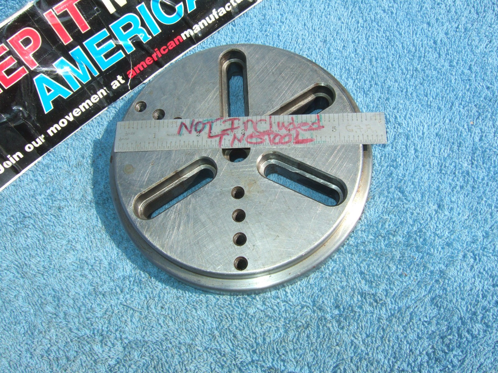 FIXTURE PLATE ROUND 6 inch TAPPED XLNT TOOLMAKER MACHINIST INSPECT GRIND MILL