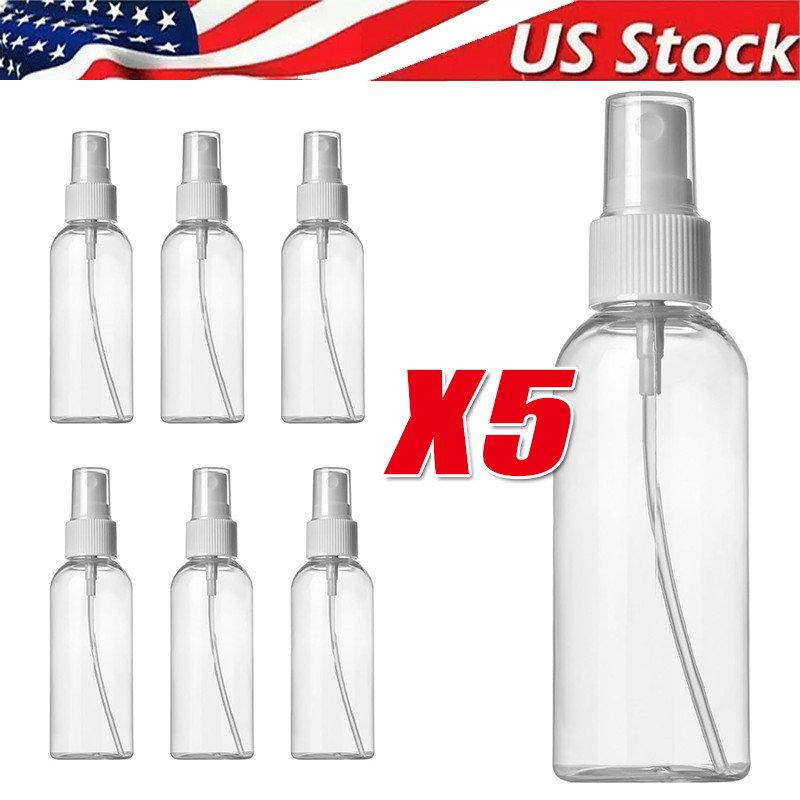 1~5PCS 30ml/60ml Travel Spray Bottle Plastic Transparent Perfume Empty Atomizer