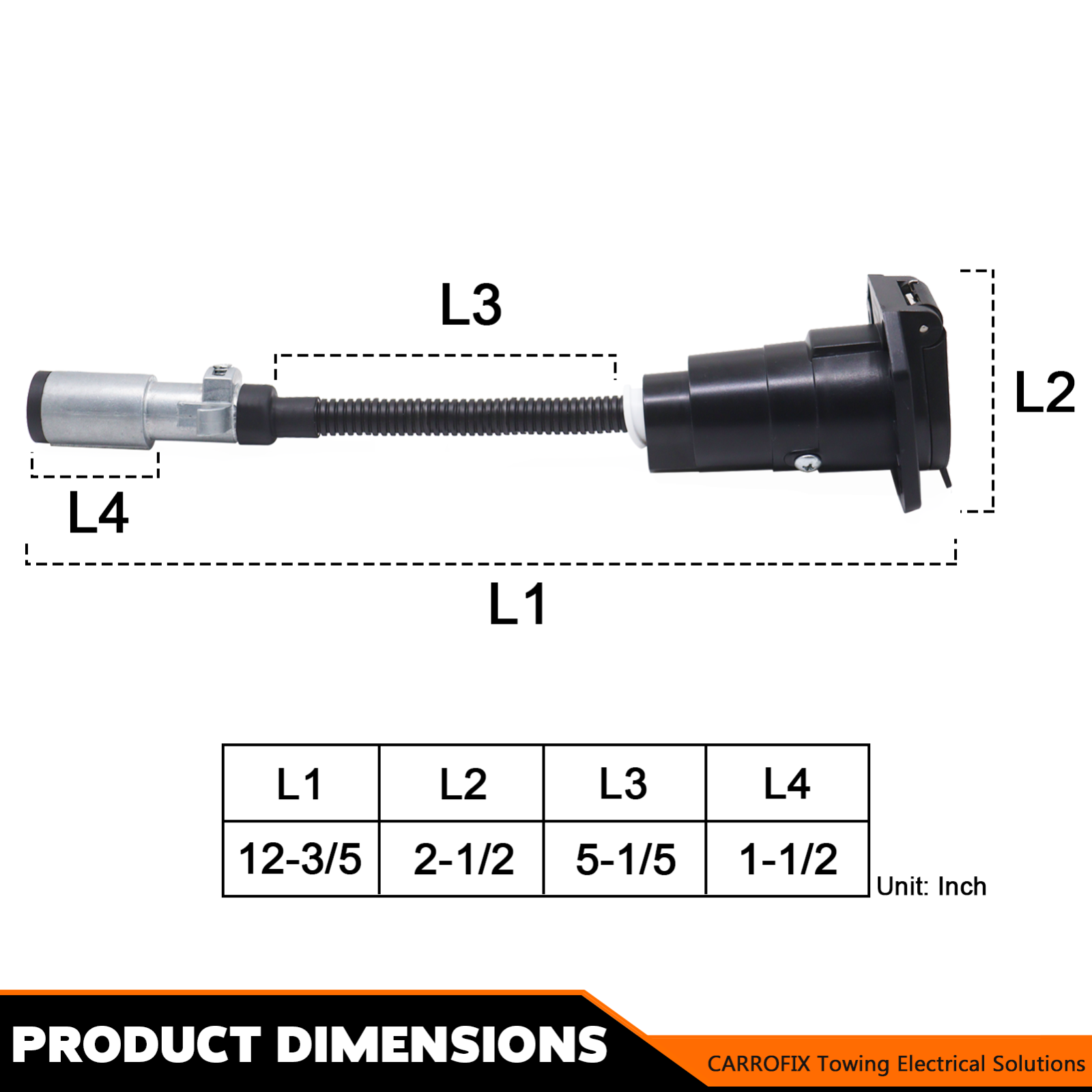 Universal Vehicle 6-Way Round to 7-Way RV Blade Trailer Wiring Adapter Connector