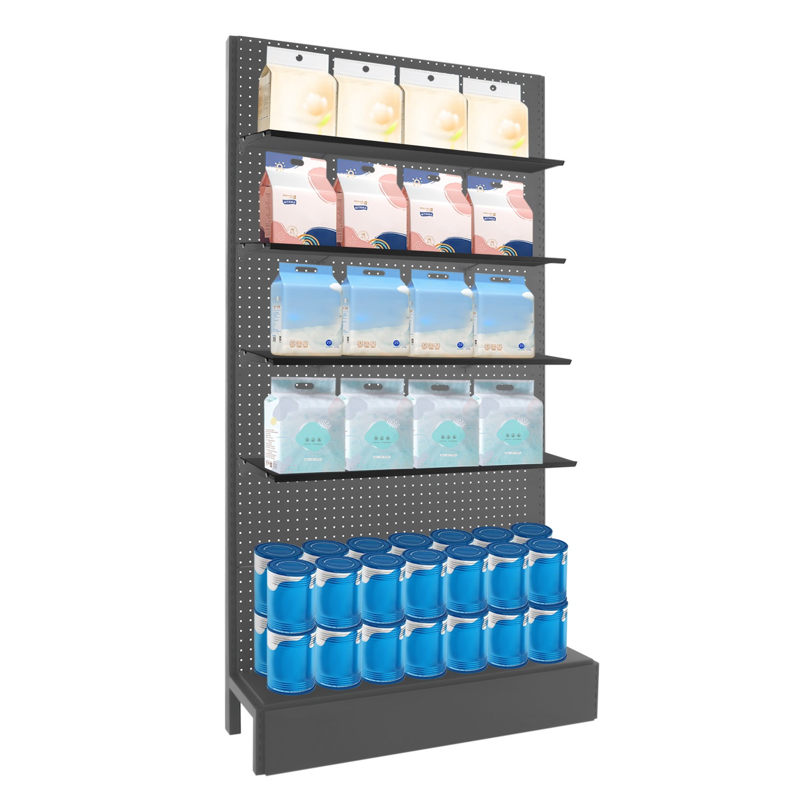 4 Shelves Modern End Shelf for Gondola Shelving Unit Retail Display Shelves SALE