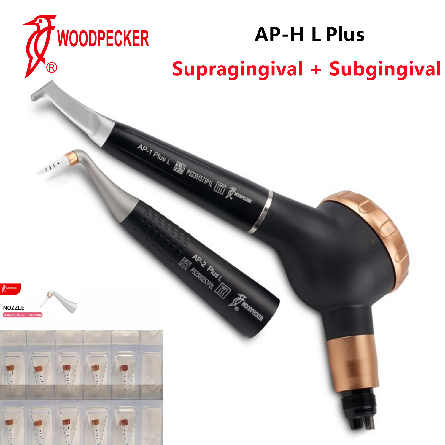 Woodpecker Dental Air Polisher AP-H L PLUS Supragingival Subgingival Handpiece