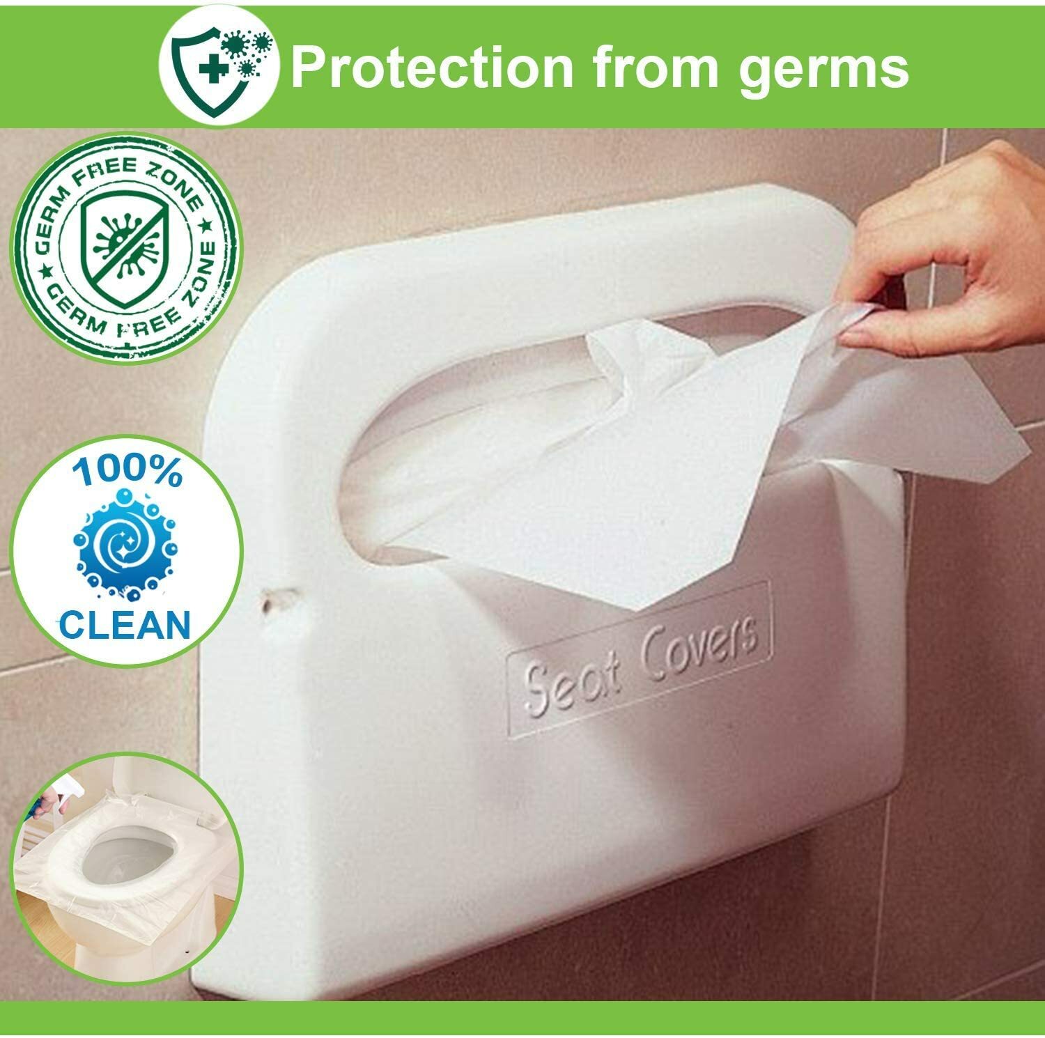 Disposable Toilet Seat Covers 10 Packs of 250 Sheets Per Pack 2500 Sheets Total