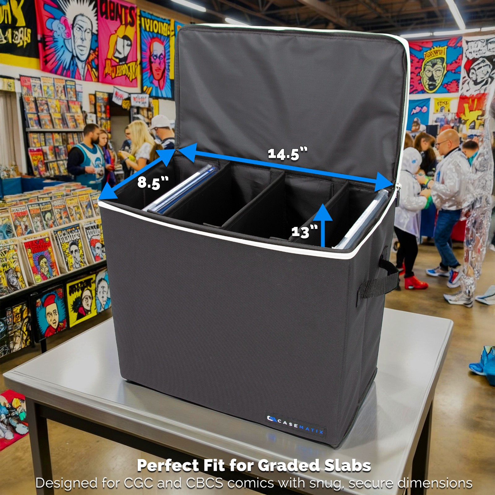 CASEMATIX Graded Comic Book Storage Case Fits 28 CGC CBCS Slabs in Comic Box Bin