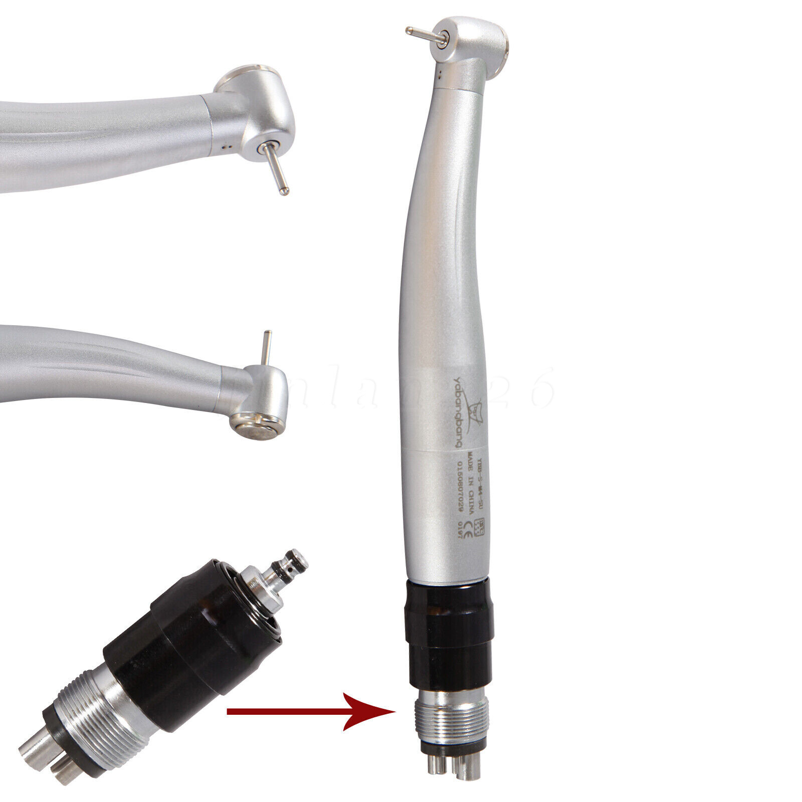 NSK Style Dental High Speed Handpiece Push Button + Quick Coupler Swivel 4 Holes