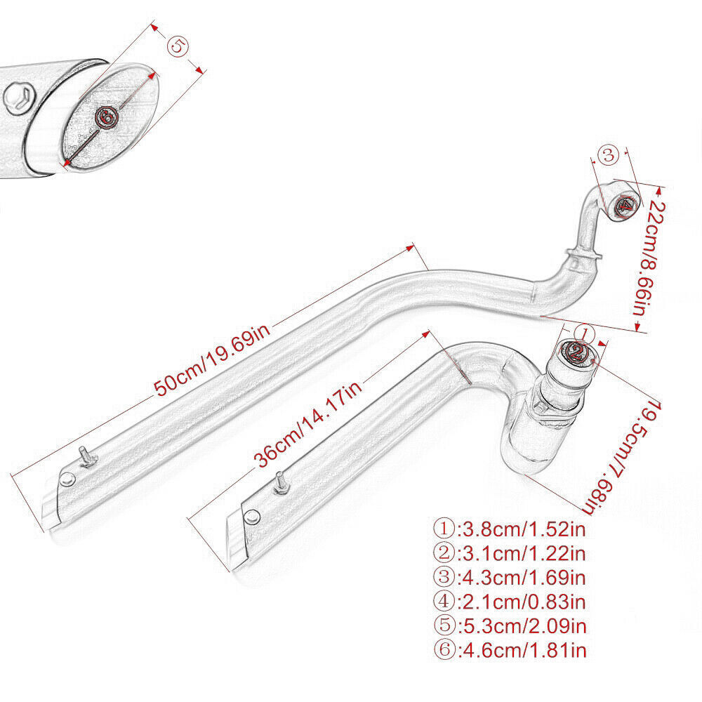 For Yamaha V star 650 XVS650 Dragstar 650 400 Shortshots Staggered Exhaust Pipes