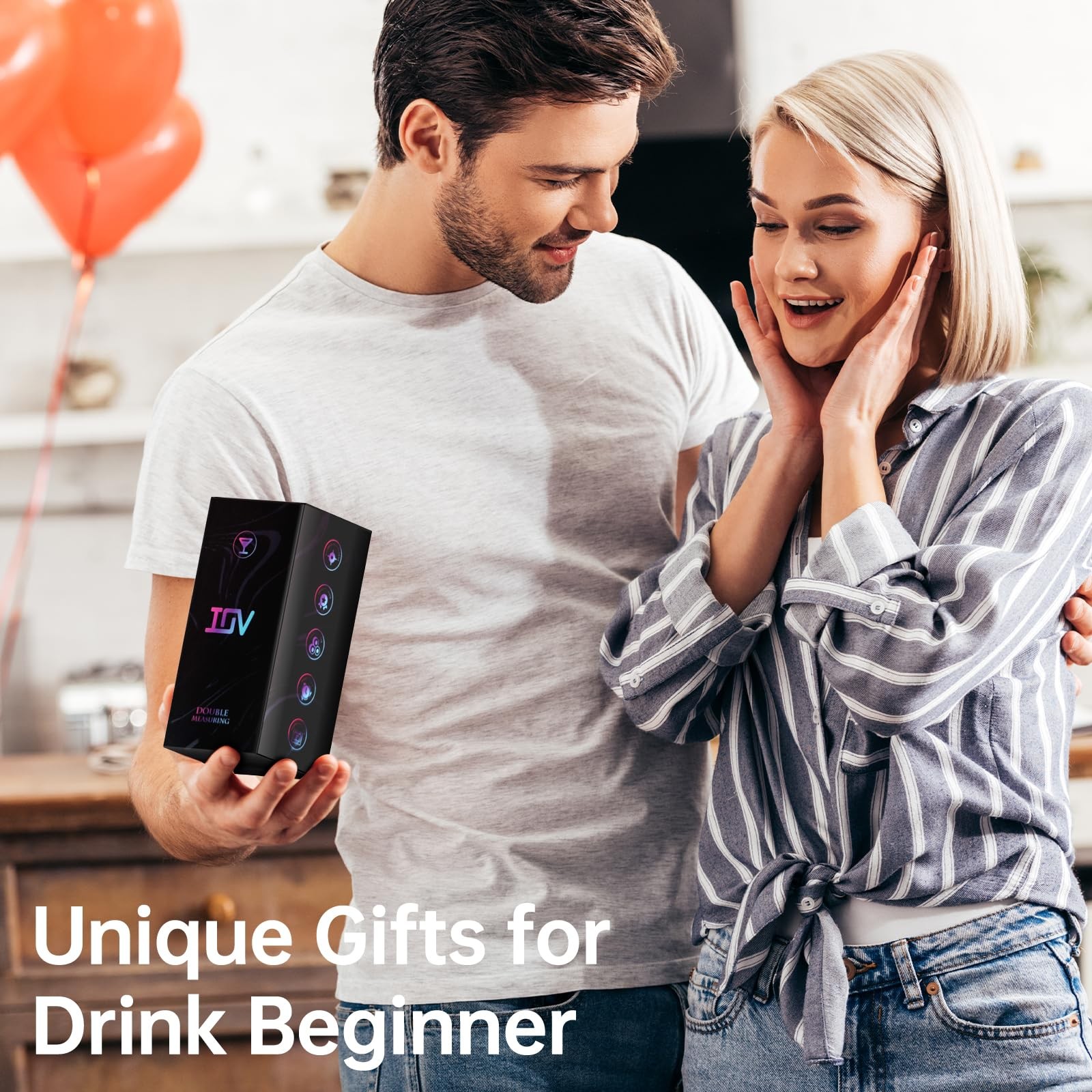 IOV Jigger for Bartending, Professional Double Cocktail 1/2oz, Rainbow