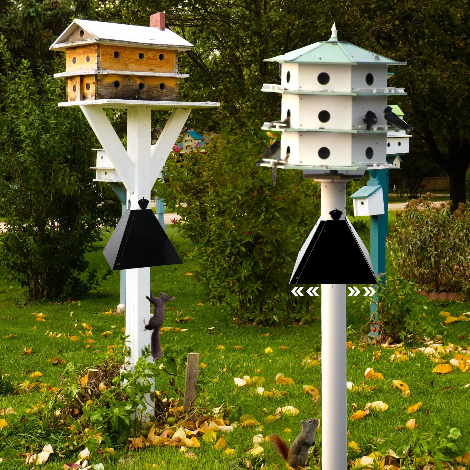 Metal Squirrel Baffle for 4x4 Post, 18 Inch Baffle for Bird Feeder, Outside W...