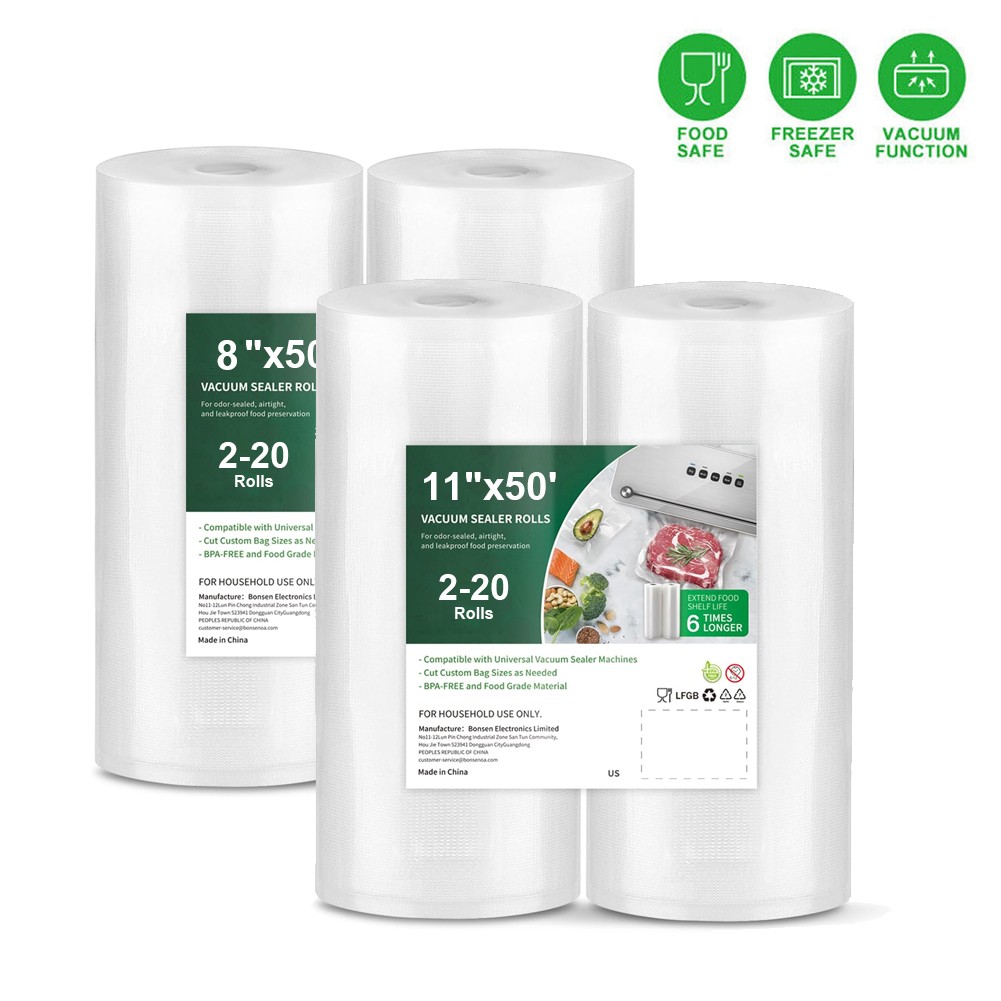 8"x50' 11"x50' Vacuum Sealer Rolls Commercial Grade Food Saver Storage Bags 4Mil