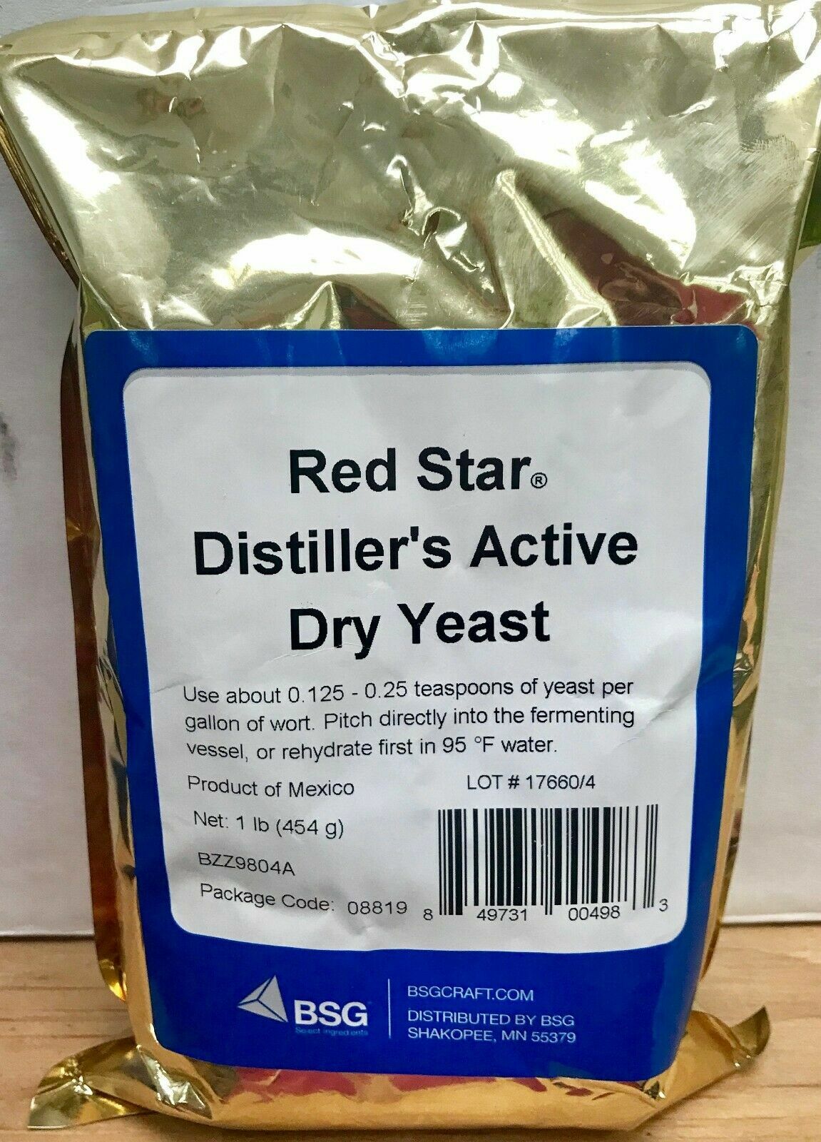 MOONSHINERS YEAST 1 POUND FOIL PACK DADY FOR HIGH PROOF WHISKEY STILL MOONSHINE