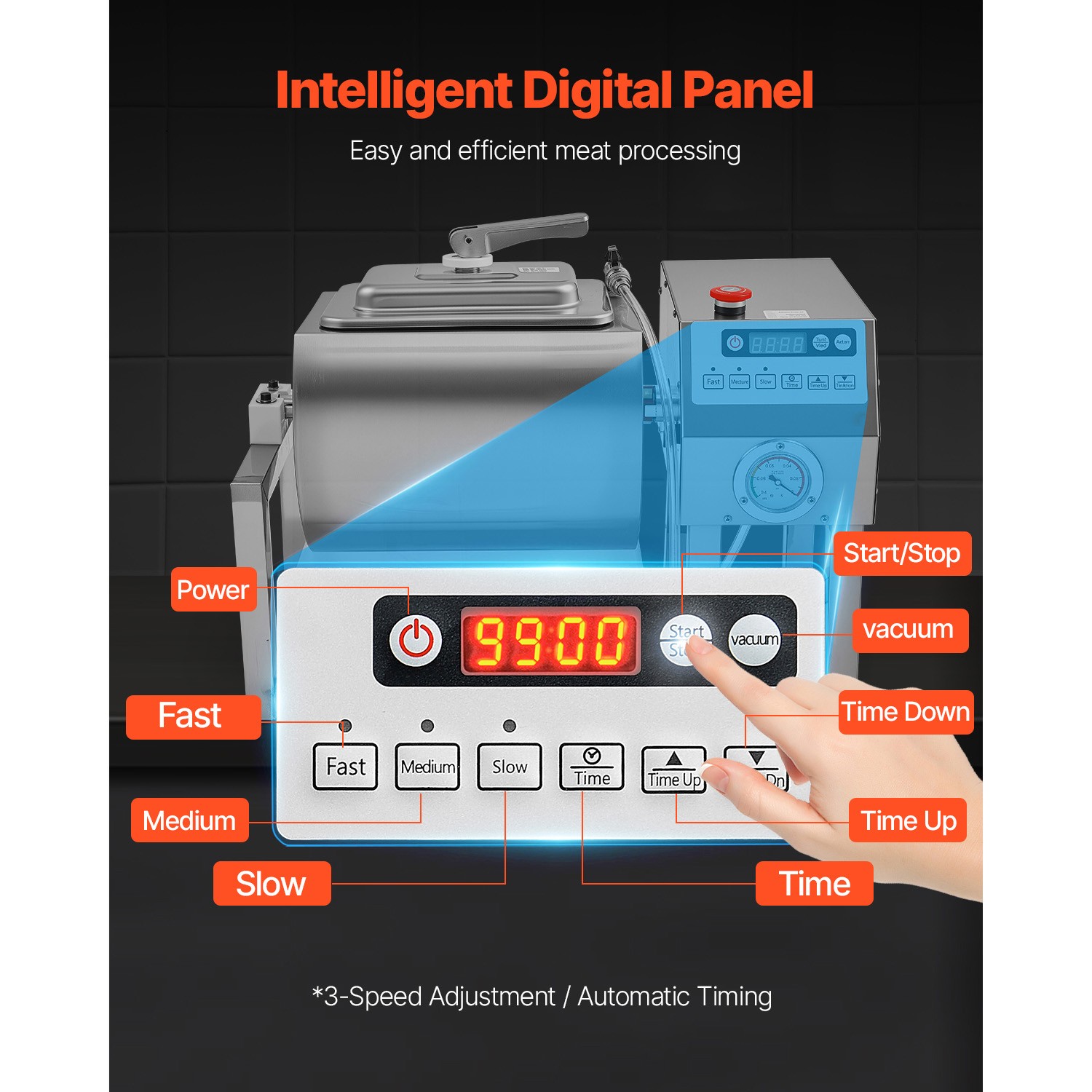 Vacuum Meat Tumbler Marinator Machine 20L Chicken Steak Fish Marinating Machine