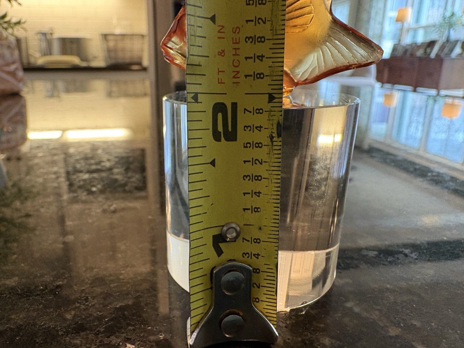 Lalique Amber Crystal Fish On 2” Unattached Pedestal