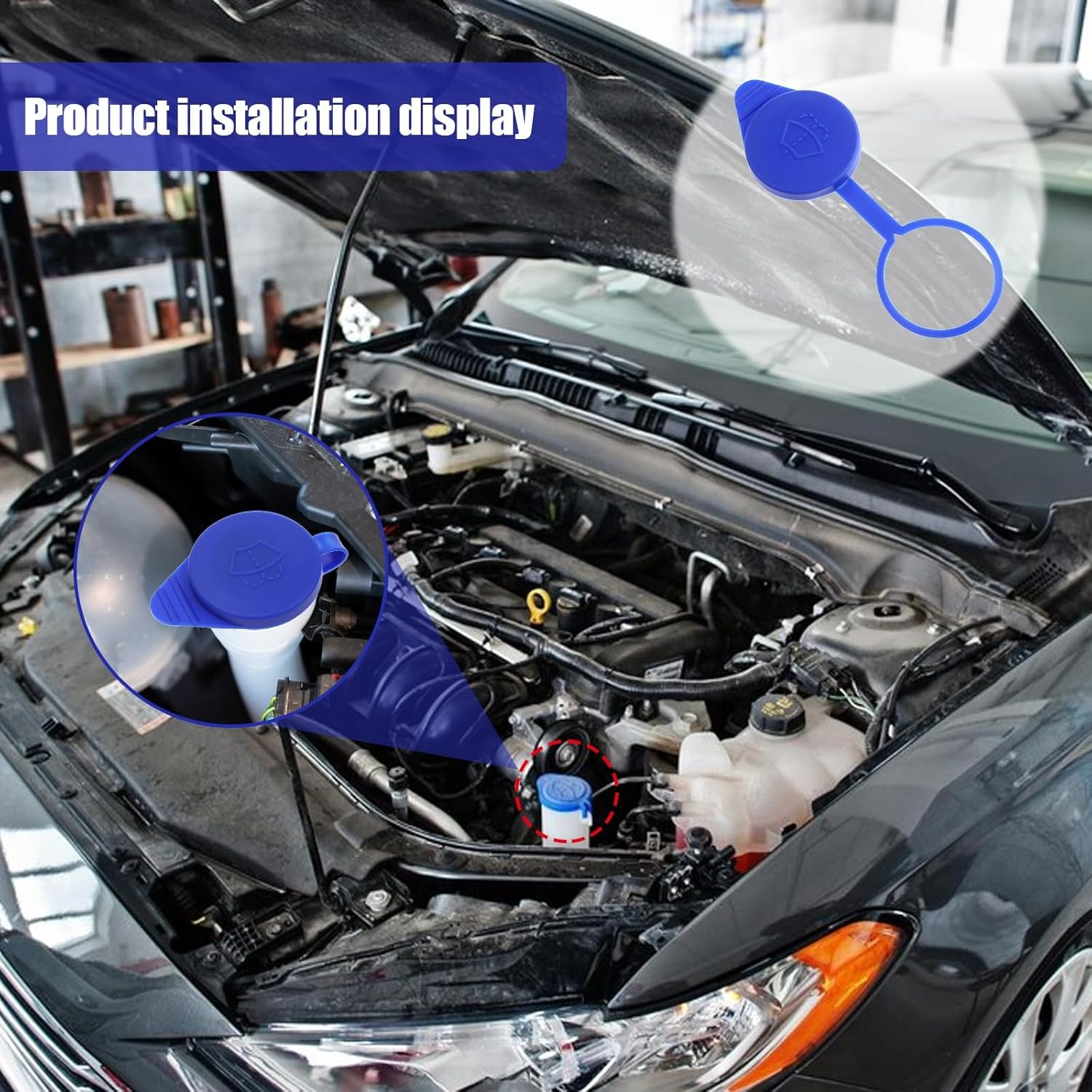 2PCS Washer Fluid Cap Windshield Washer Fluid Reservoir Cap Professional Accesso