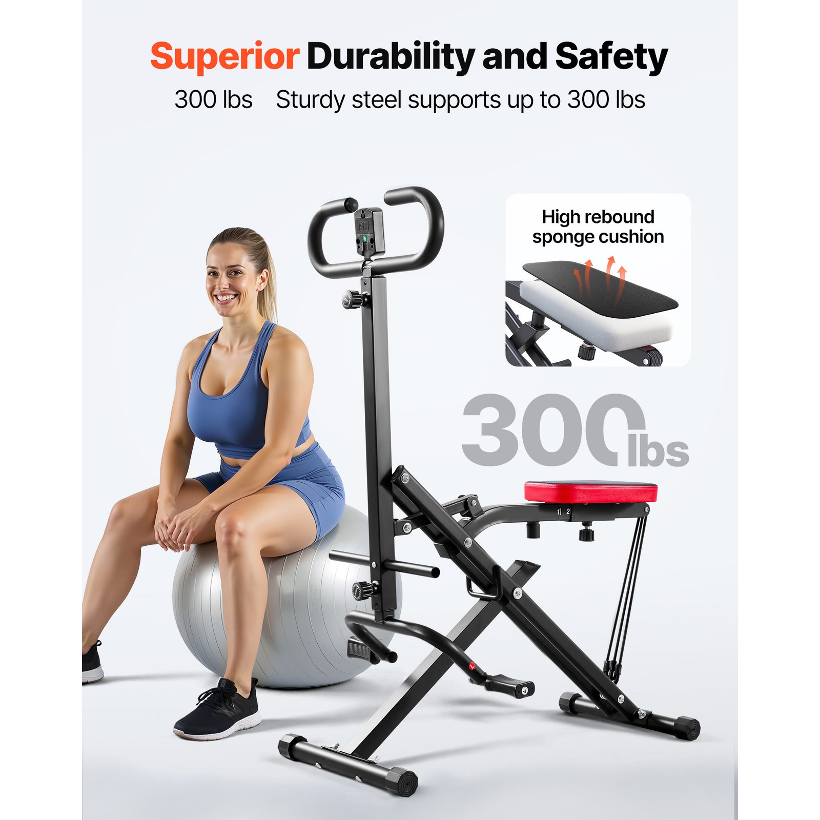 Uimoso Foldable Squat Machine with 3 Resistance Bands Glutes and Leg Workouts