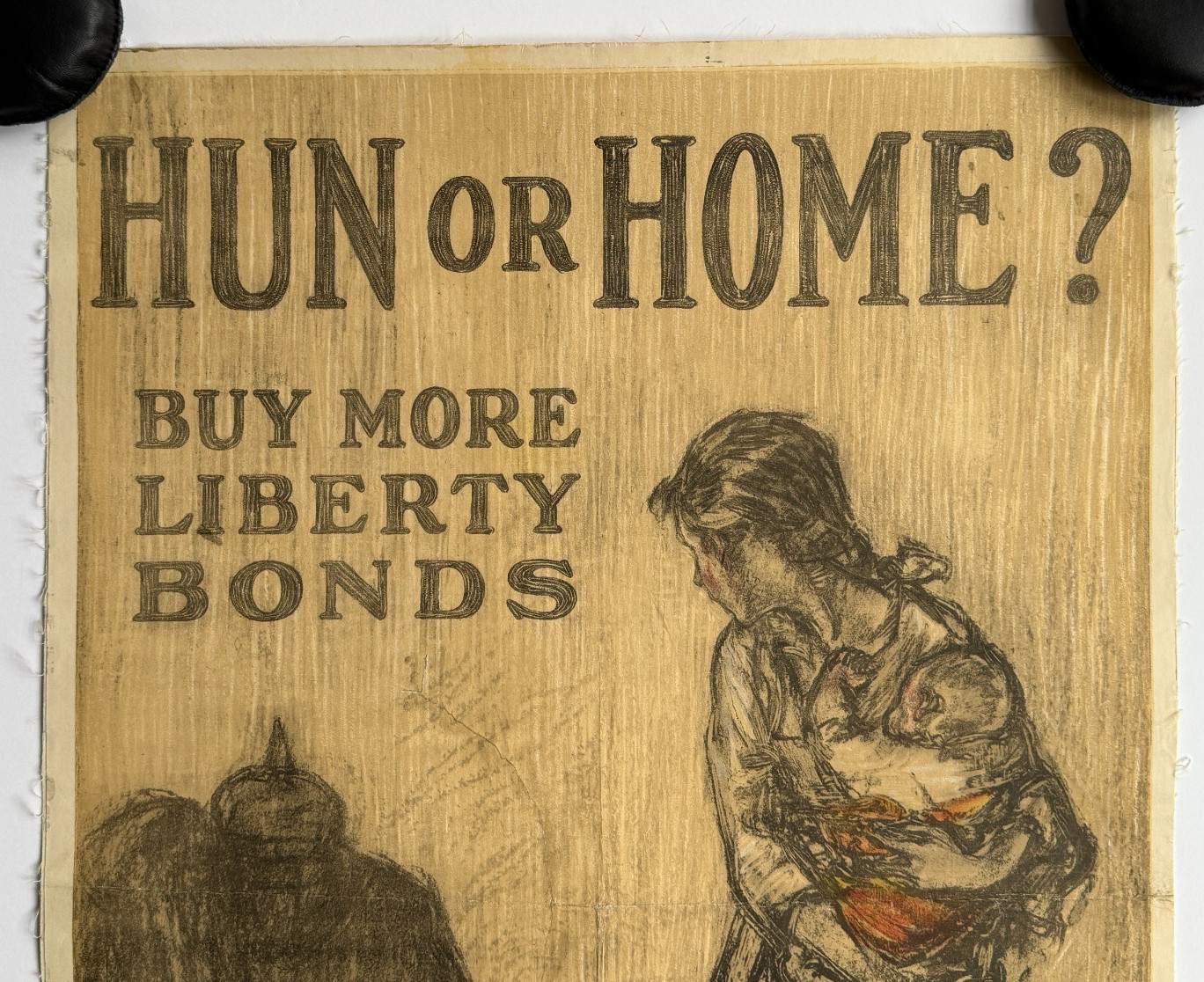 1917 WWI Poster Hun or Home? H. R. Raleigh Liberty Bonds Original U.S