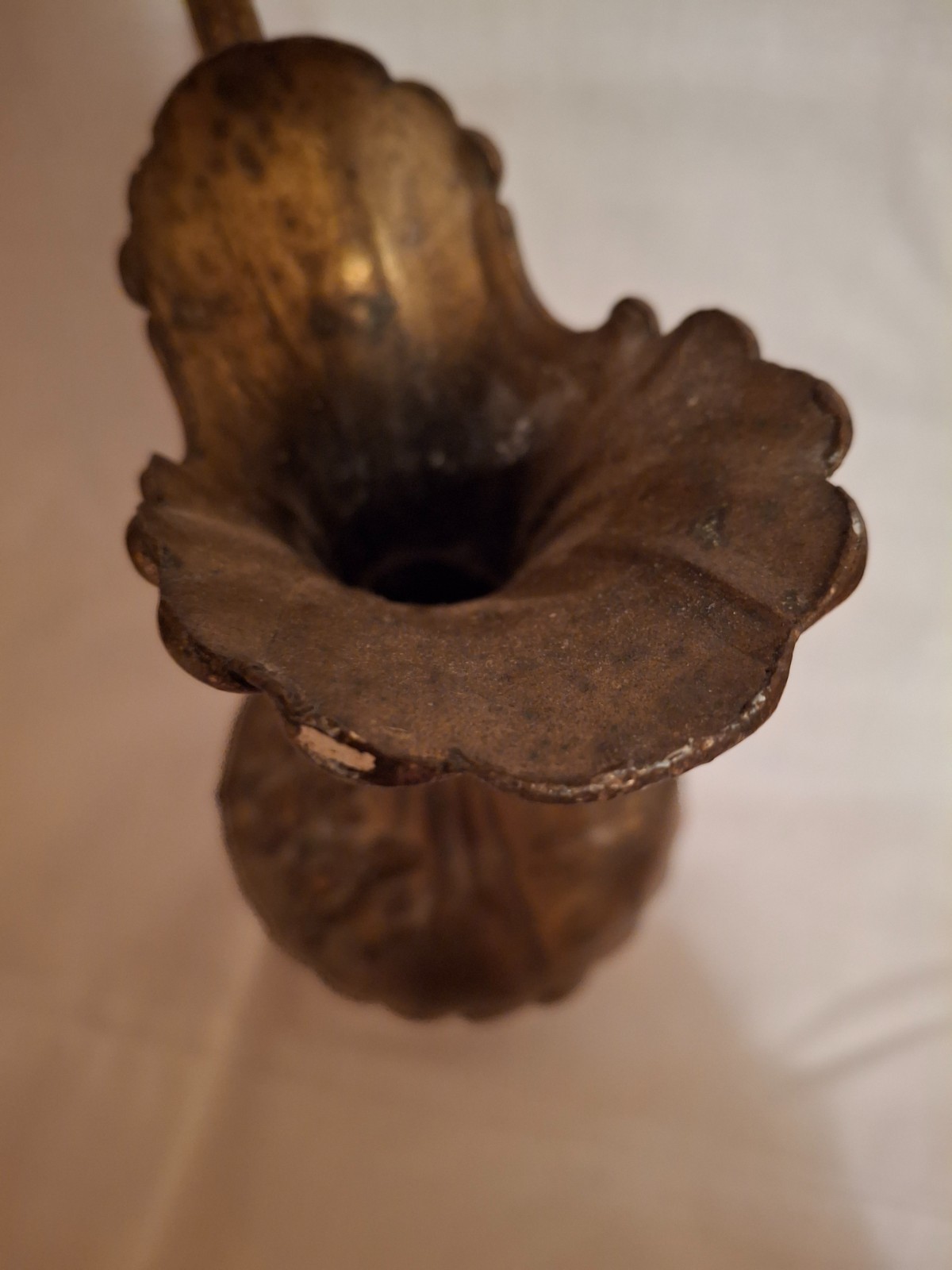 Vintage Peltrato ?Brass Footed Small Pitcher Vase