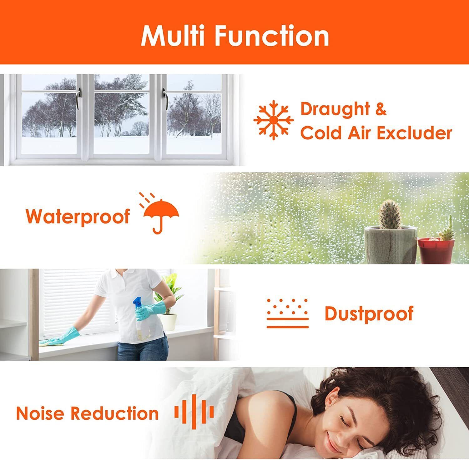 16-33 FT Door Seal Strip Weather Stripping Adhesive Silicone Bottom Stopper Foam