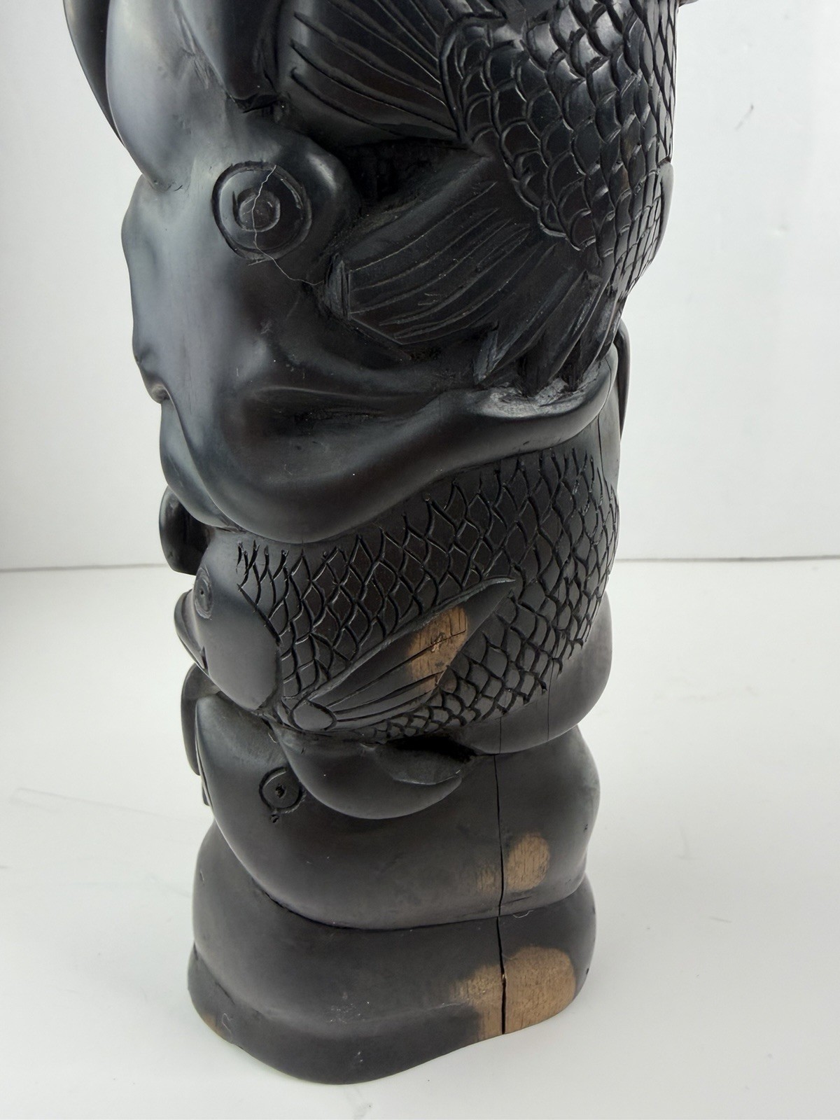 Vintage Hand Carved Solomon Islands Sea Spirit Tower Sculpture Gatokae Island