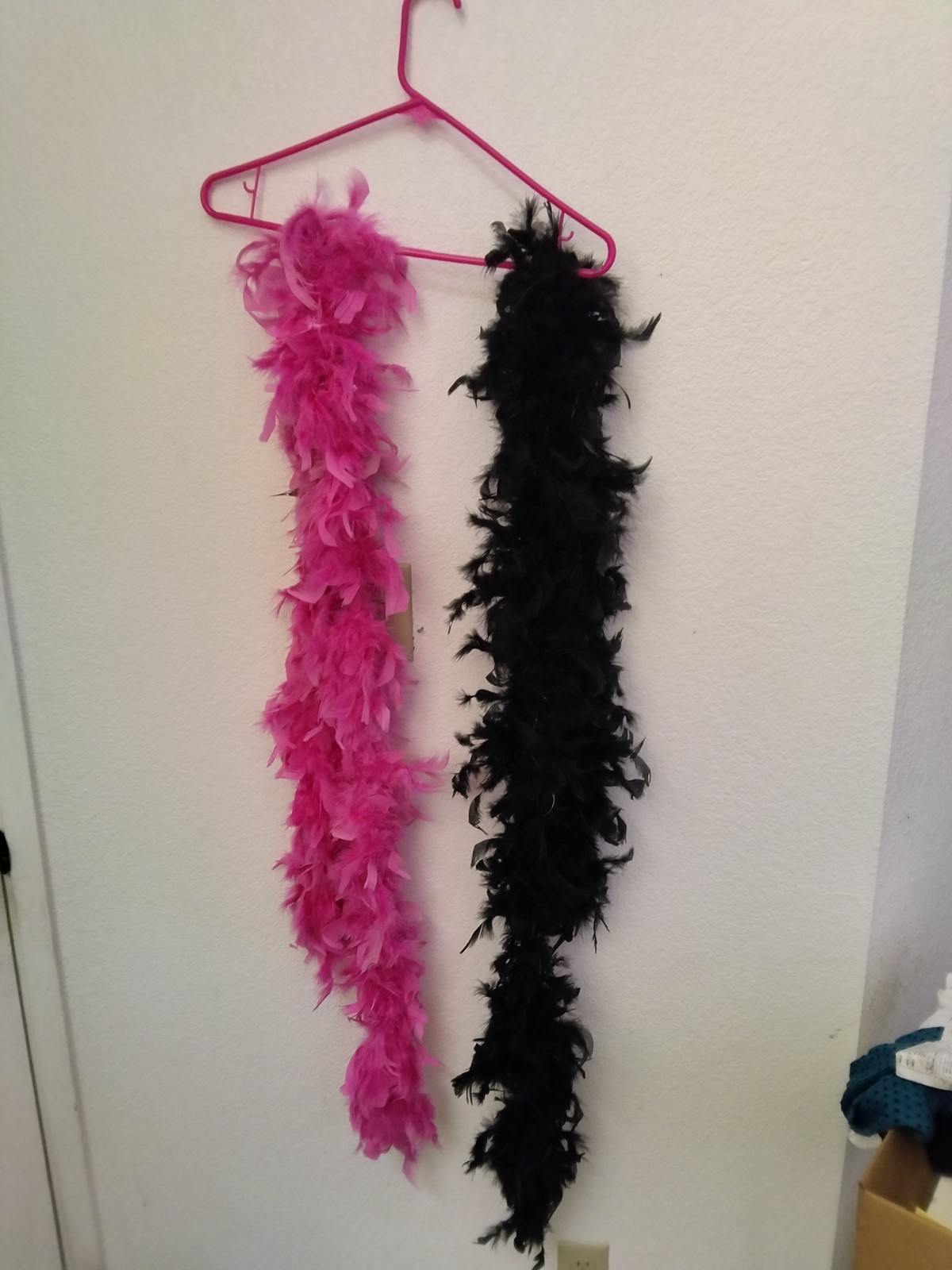 Pair of Genuine Feather Boas (One Pink & One Black)