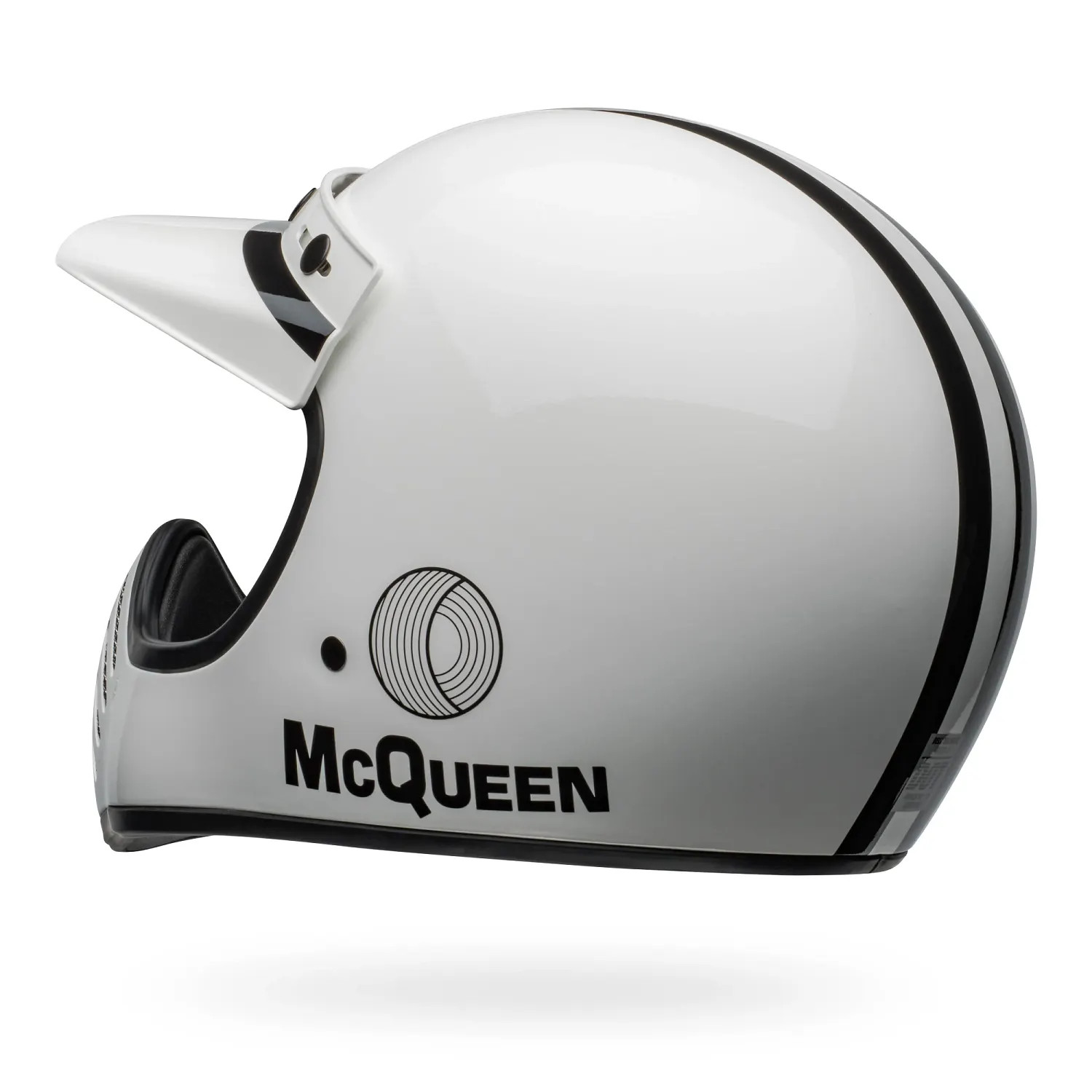 Bell Moto-3 Full Face Motorcycle Helmet Steeve McQueen White Large
