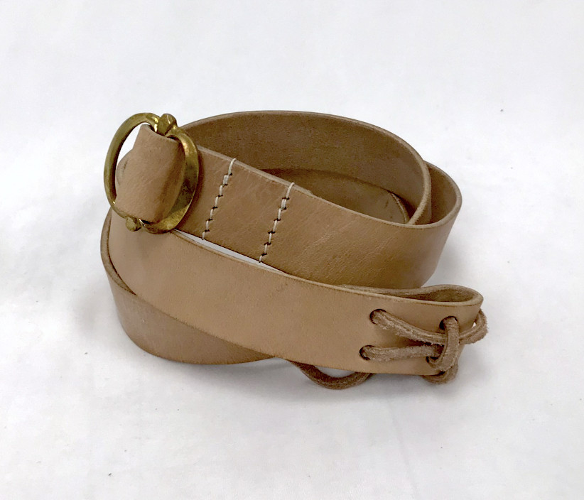 Natural Leather Musket Sling with Brass Buckle