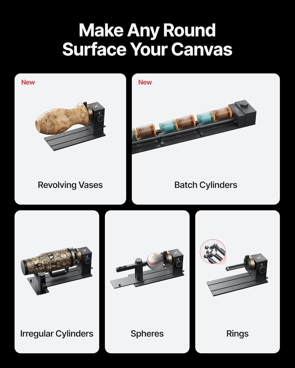 xTool RA3 World's First Smart MagSwap Rotary Attachment for xTool P3, F2