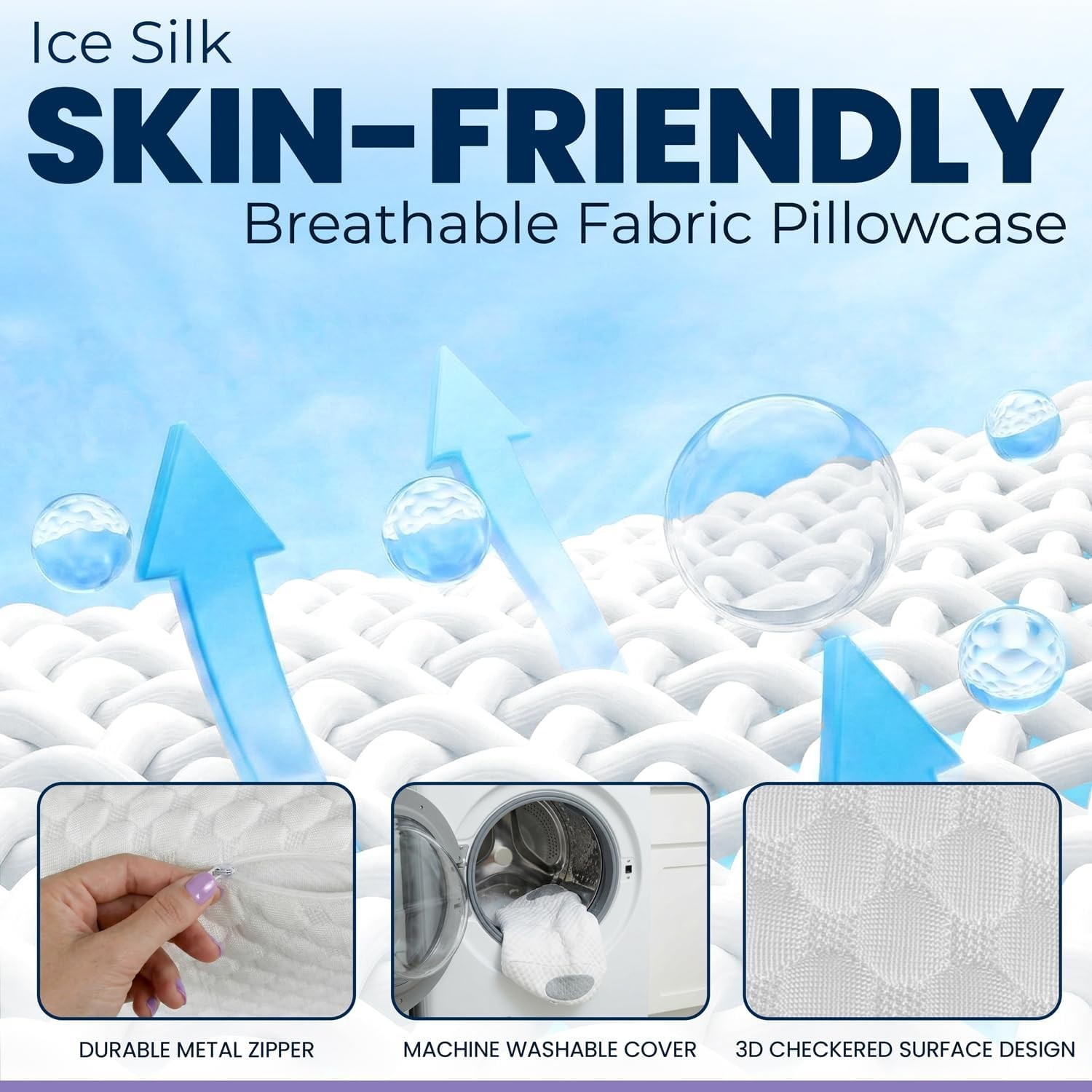 Ergo Pillow for Sleep Apnea, Neck Pain, and Snoring Relief, Standard, White Gray