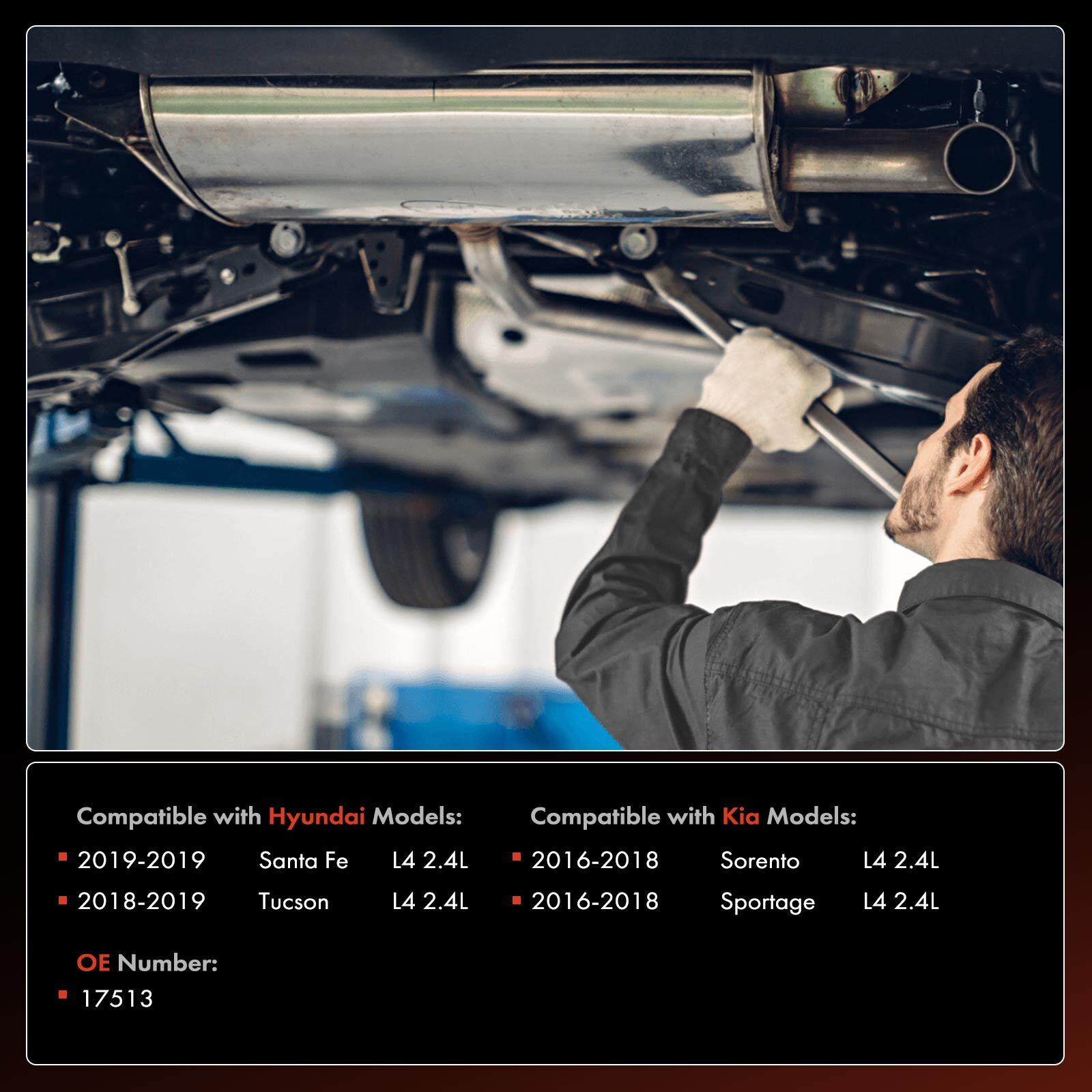 Front Side Catalytic Converter for Hyundai Santa Fe Tucson Kia Sorento Sportage