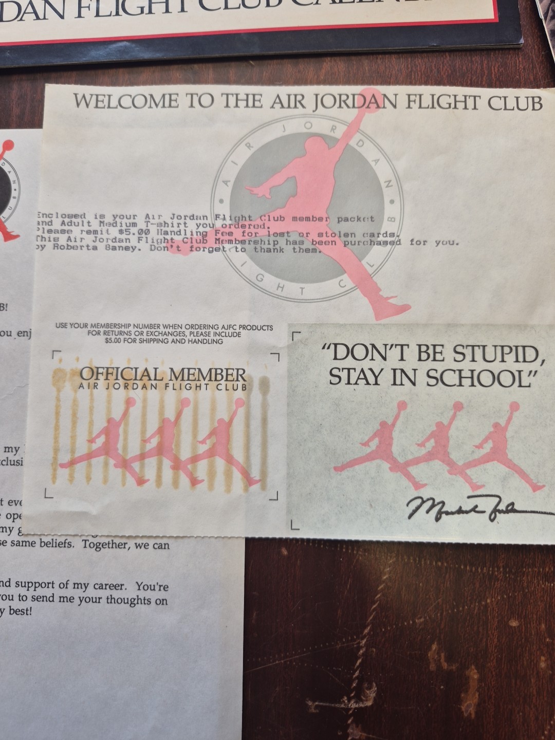 1991 Air Jordan Flight Club Welcome Kit 10pcs Including 1991 Calendar