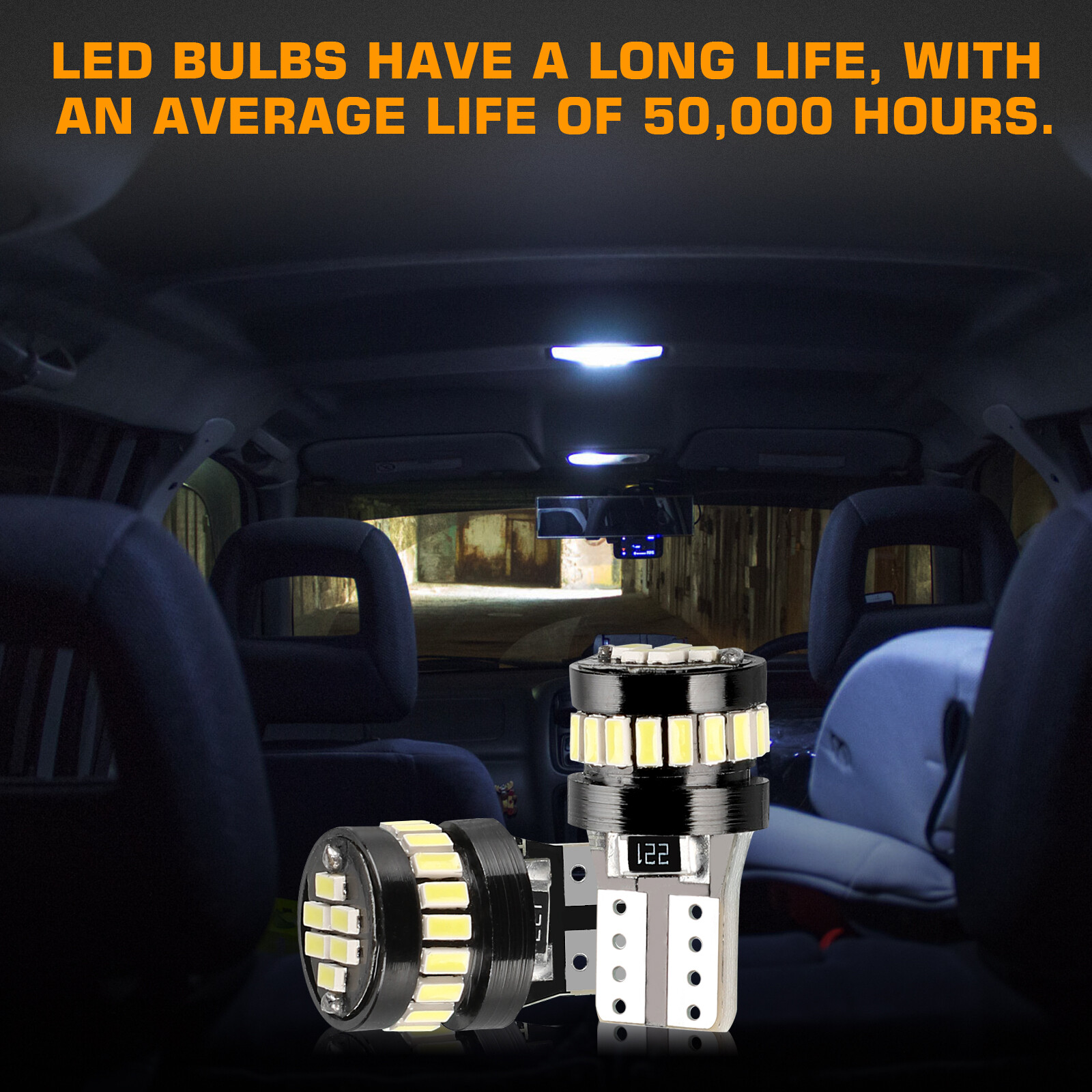10PCS T10 194 168 24SMD LED Interior Light Bulbs Super Bright Canbus Xenon White