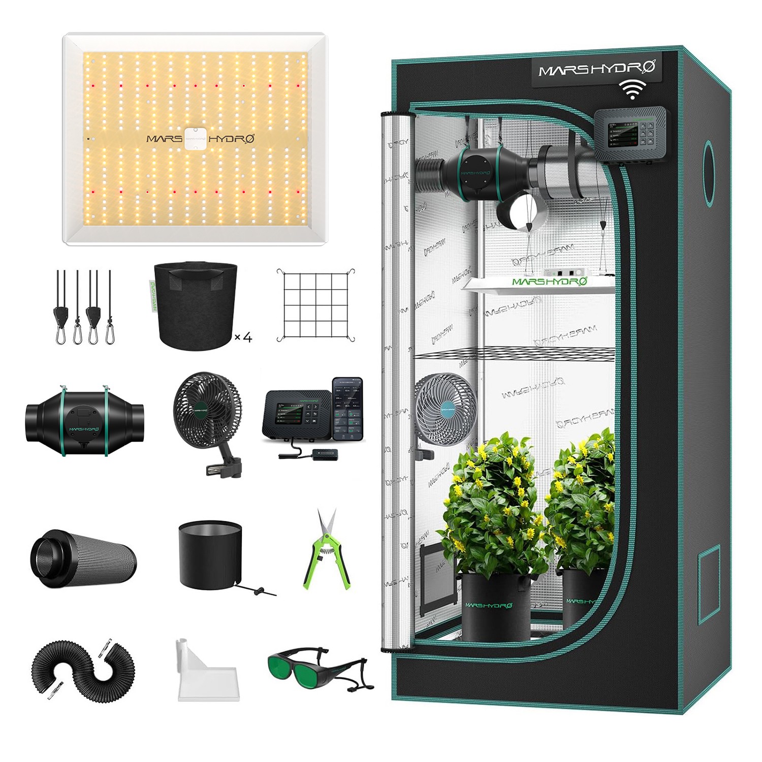 2025 Mars Hydro Smart Grow Tent Kits 2.6X2.6ft|150W LED|iControl Controller-APP