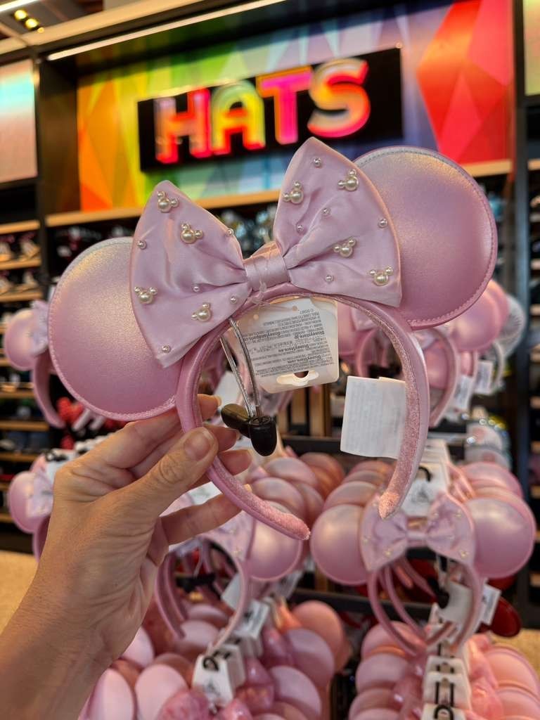 Disney parks Minnie Mouse Pink & Pearl Ear Headband New