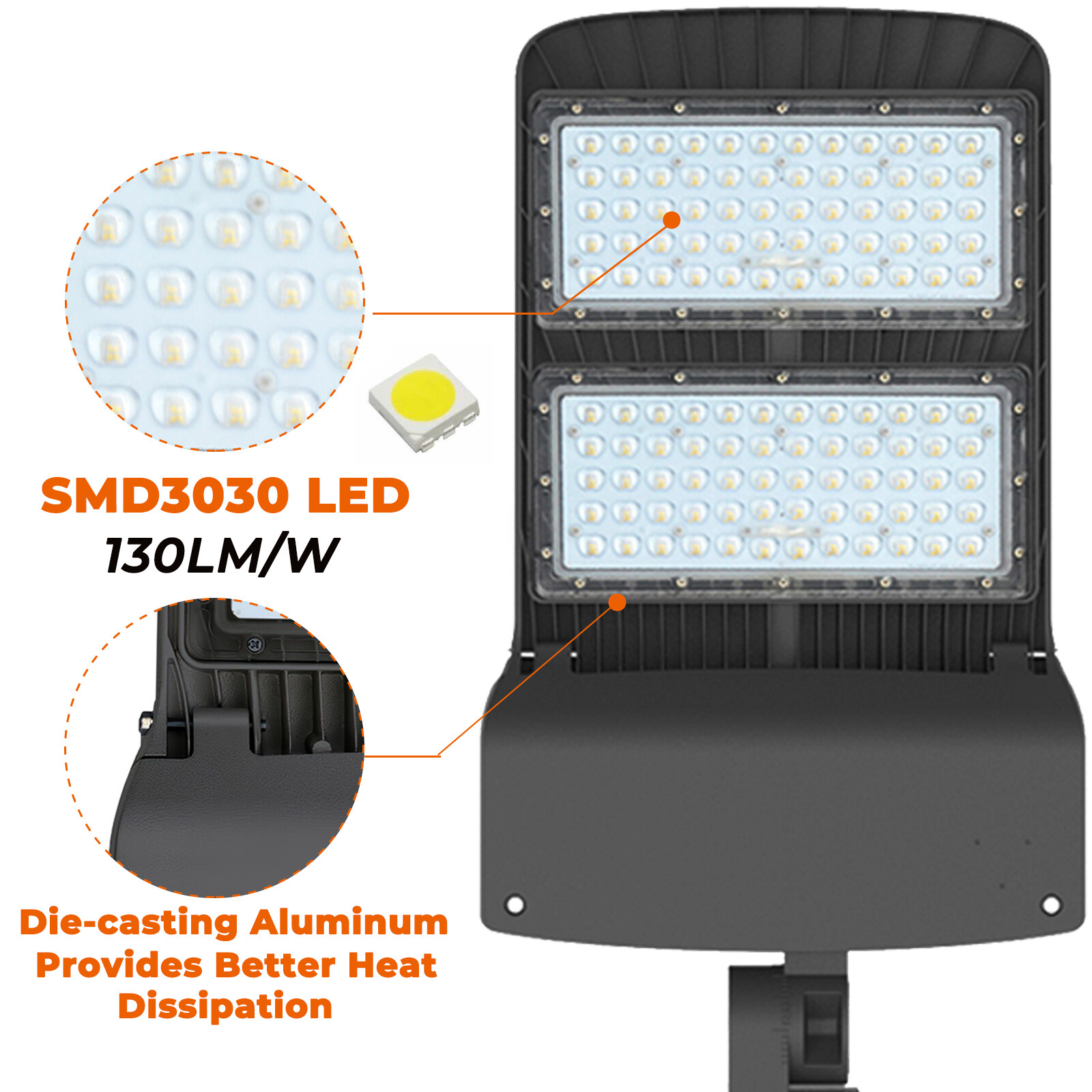 Led Parking Lot Area Light Fixture 100w 150w 200w 300w Shoebox Light Wall Mount