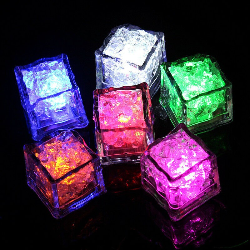 24 Light Up Ice Cube for Drinks Liquid Sensor LED Color Changing for Drinks Pond