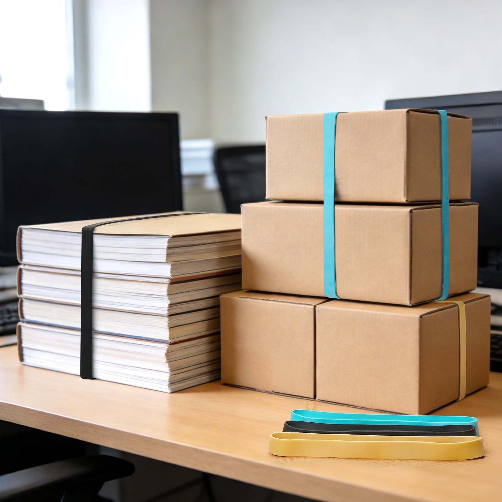 Heavy Duty Thick Rubber Bands, 36Pcs Large Wide Big Rubber Bands for Office S...