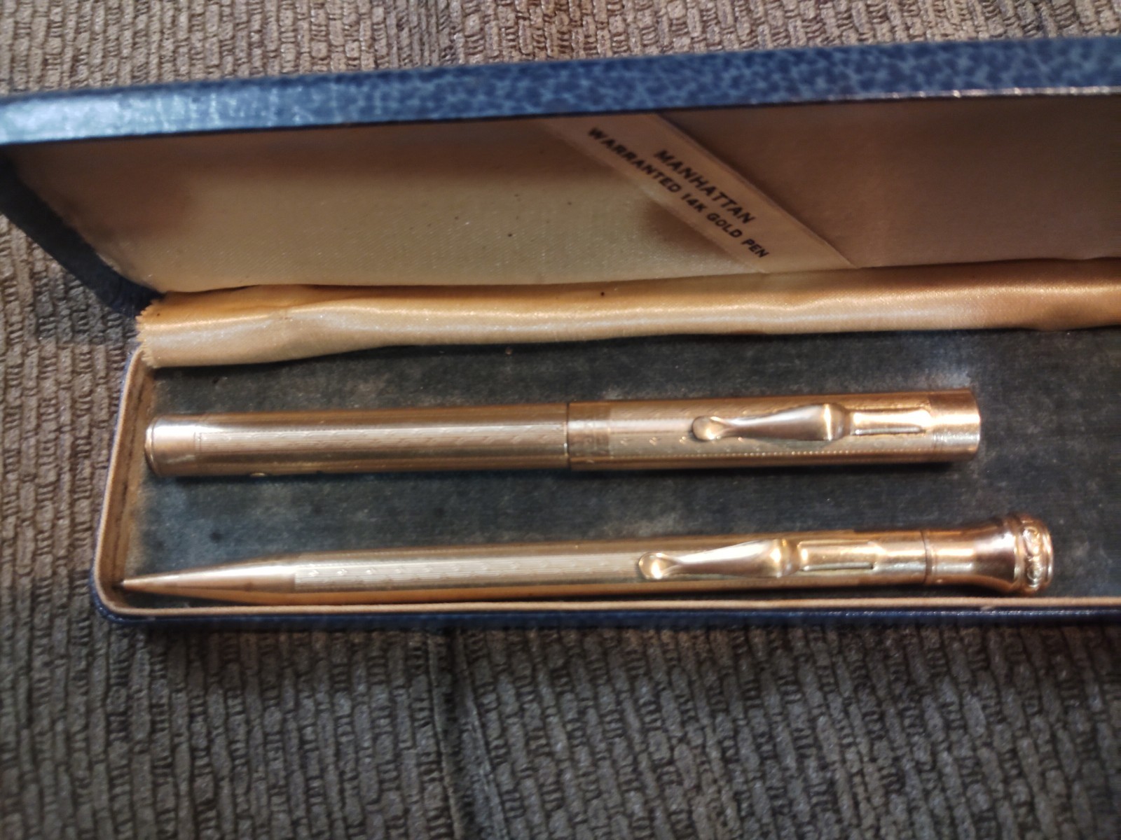 Manhattan Salz Bros Vintage 14k Gold Filled Pen Set