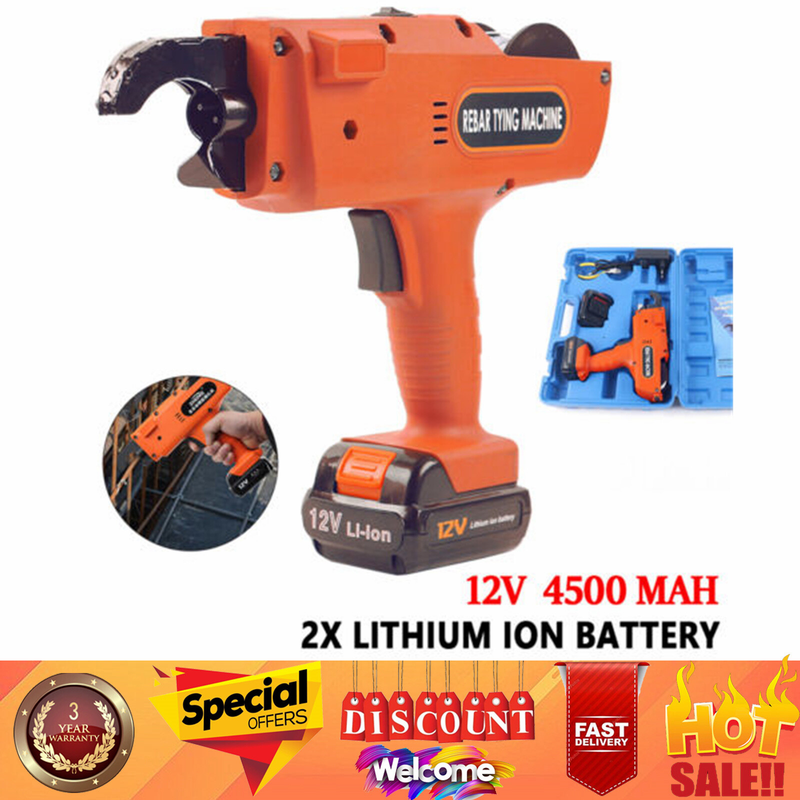 8-34mm Handheld Rebar Tie Gun Tier Machine Automatic Steel Bar Tying Tool & Wire