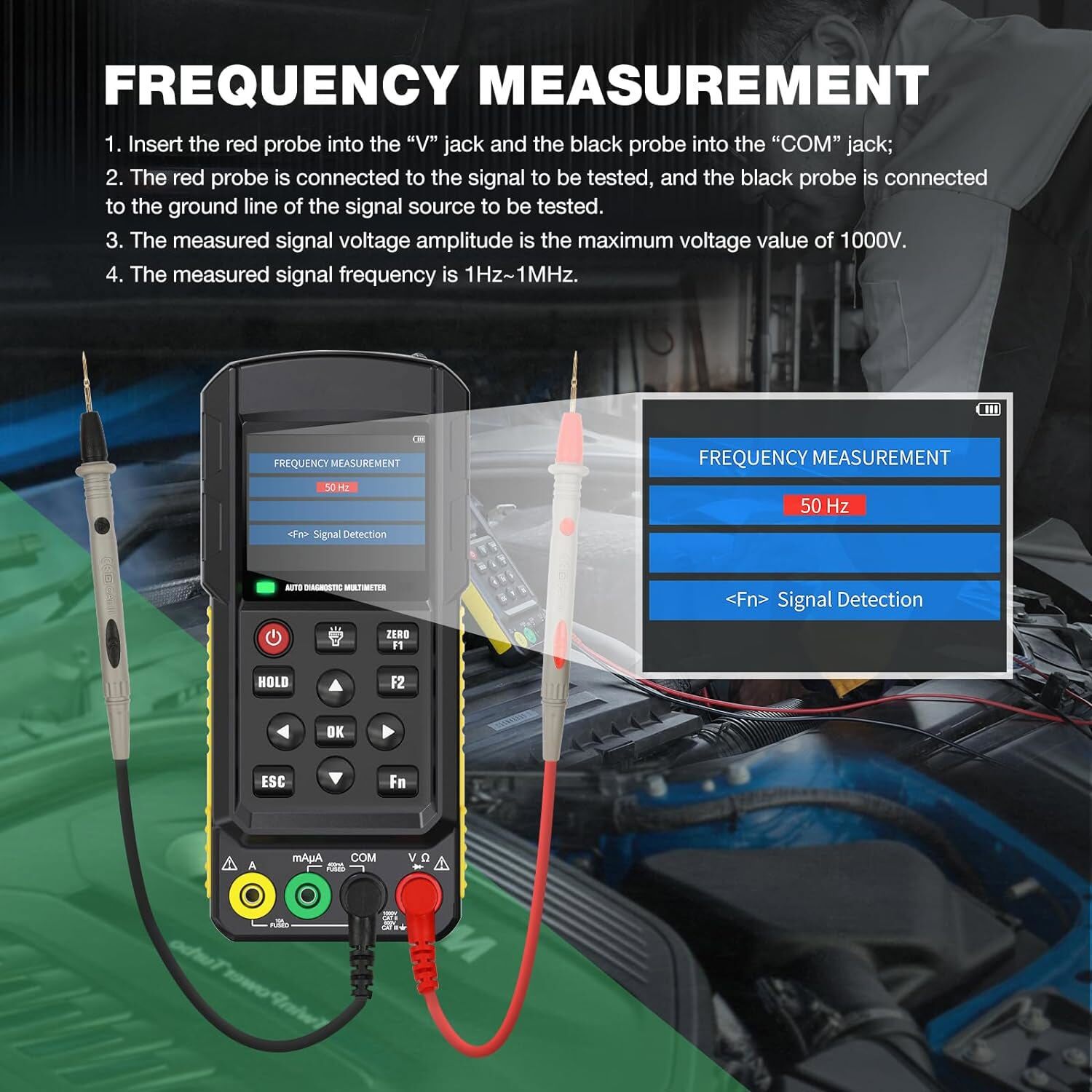 Automotive Digital Multimeter Tester with Oscilloscope Measures AC/DC Voltage