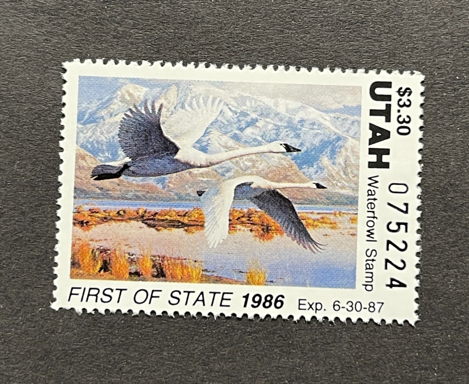 WTDstamps - 1986 UTAH - LotP - State Duck Stamp - Mint OG NH