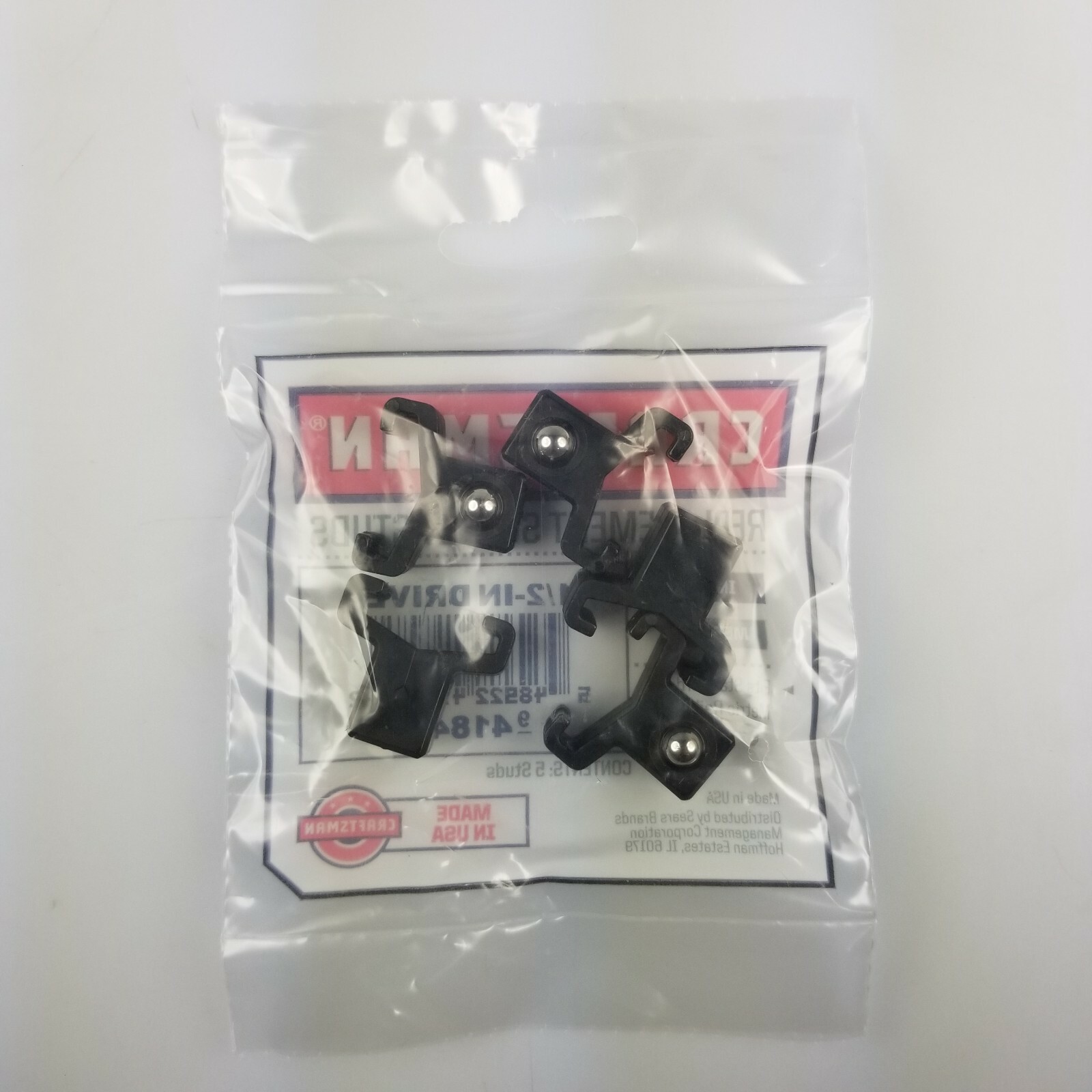 45 PC CRAFSTMAN 1/2" BLACK REPLACEMENT SOCKET STUD RACH RAIL CLIPS