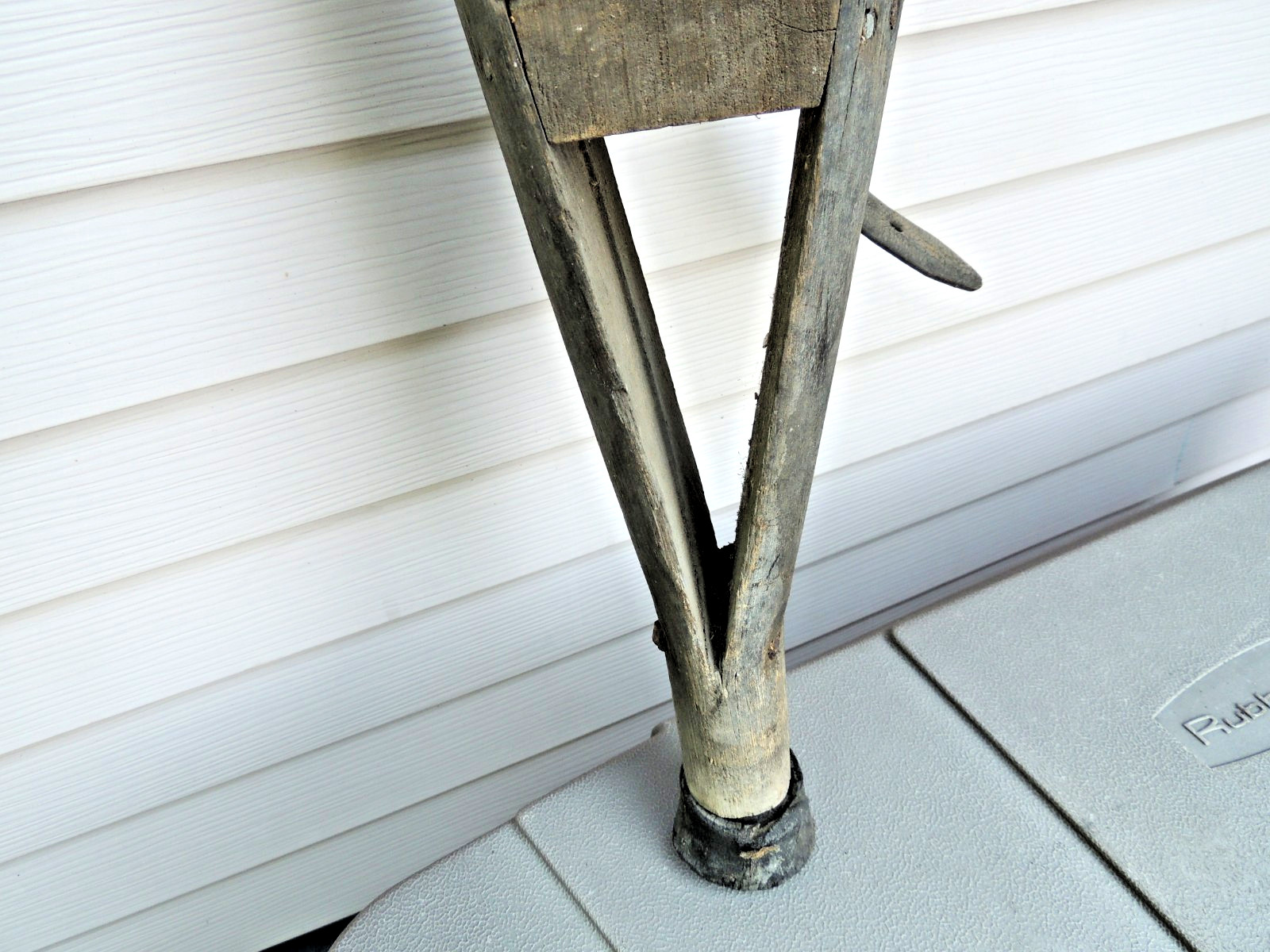 Antique Prosthetic Peg Leg Civil War Era 1860's w/ Leather Straps, 38" Tall