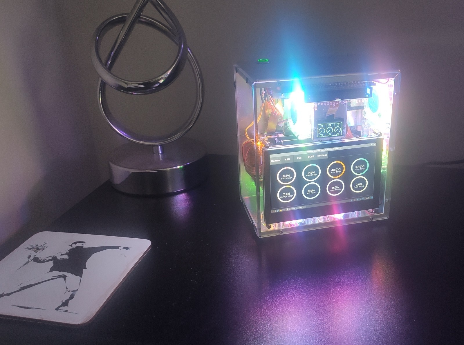 Raspberry Pi 5 8GB - 120GB Nvme SSD - 4.3" Screen NAS - Crypto Node - Emulation