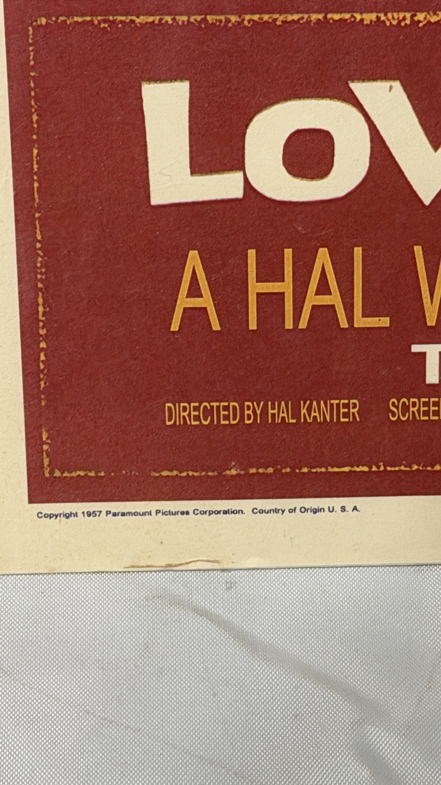 Vintage Elvis Presley Loving You 1957 Original Movie Poster Paramount