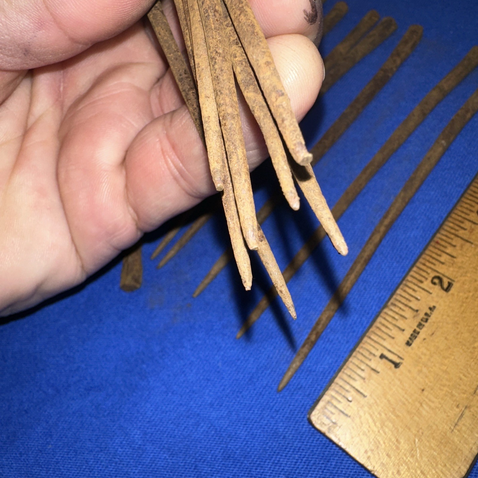 Antique Nails 5 inch Long Unique Shape Reclaimed Hardware Very Old!! 20 Nails