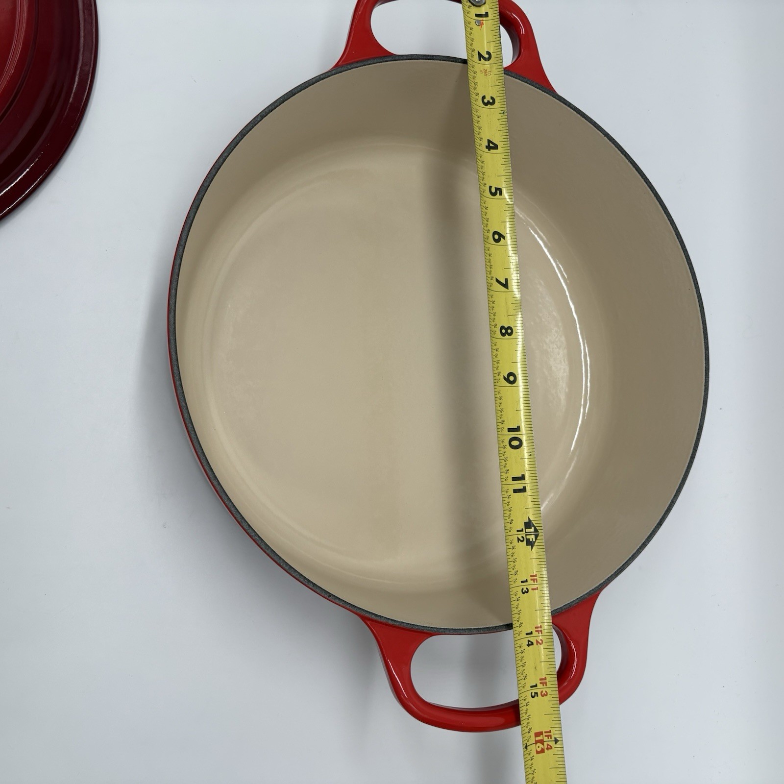 Le Creuset Signature Enameled Cast Iron Wide Round Dutch Oven 6 3/4Qt Cerise Red